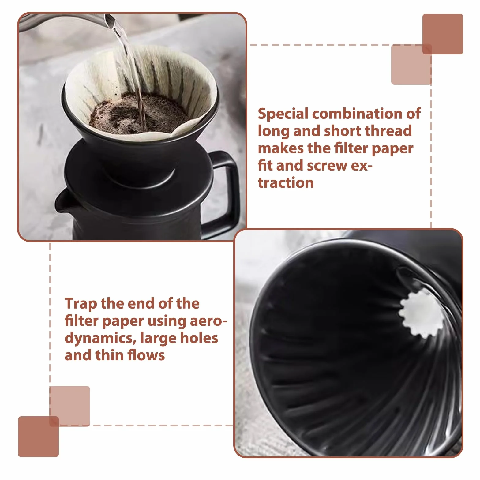 Filtro de café de porcelana reutilizable con taza y jarra para vertido