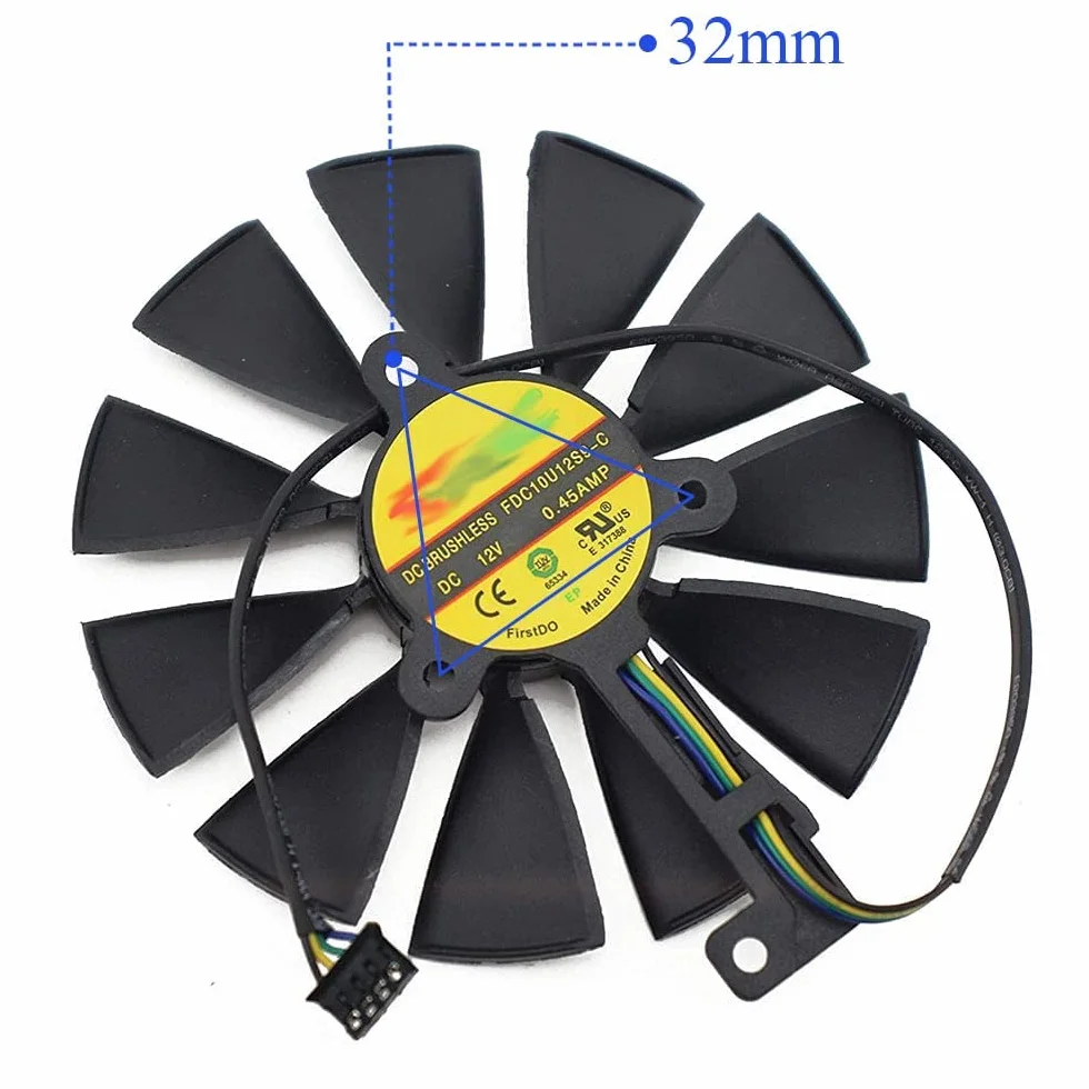Ventilador de tarjeta GPU FDC10U12S9-C T129215SH 4Pin RTX 2060 2070 2080 para ventilador de tarjeta ASUS GeForce RTX2080Ti (1 par)