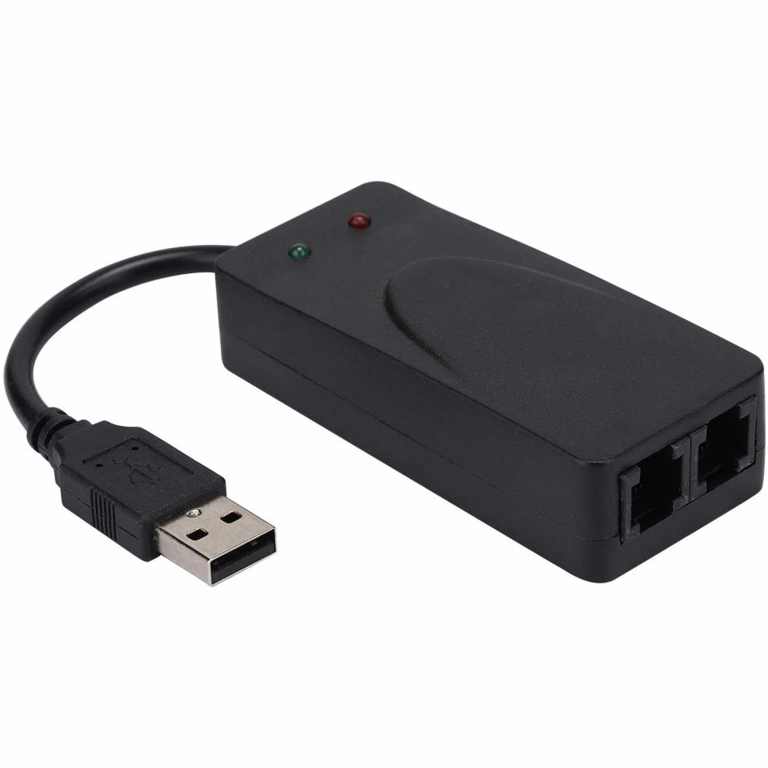 214 Controlador de módem Externo, módem de fax USB2.0 56K de Doble Puerto para 7/8 / 10 / XP, identificador de Llamadas de Soporte, marcación automática