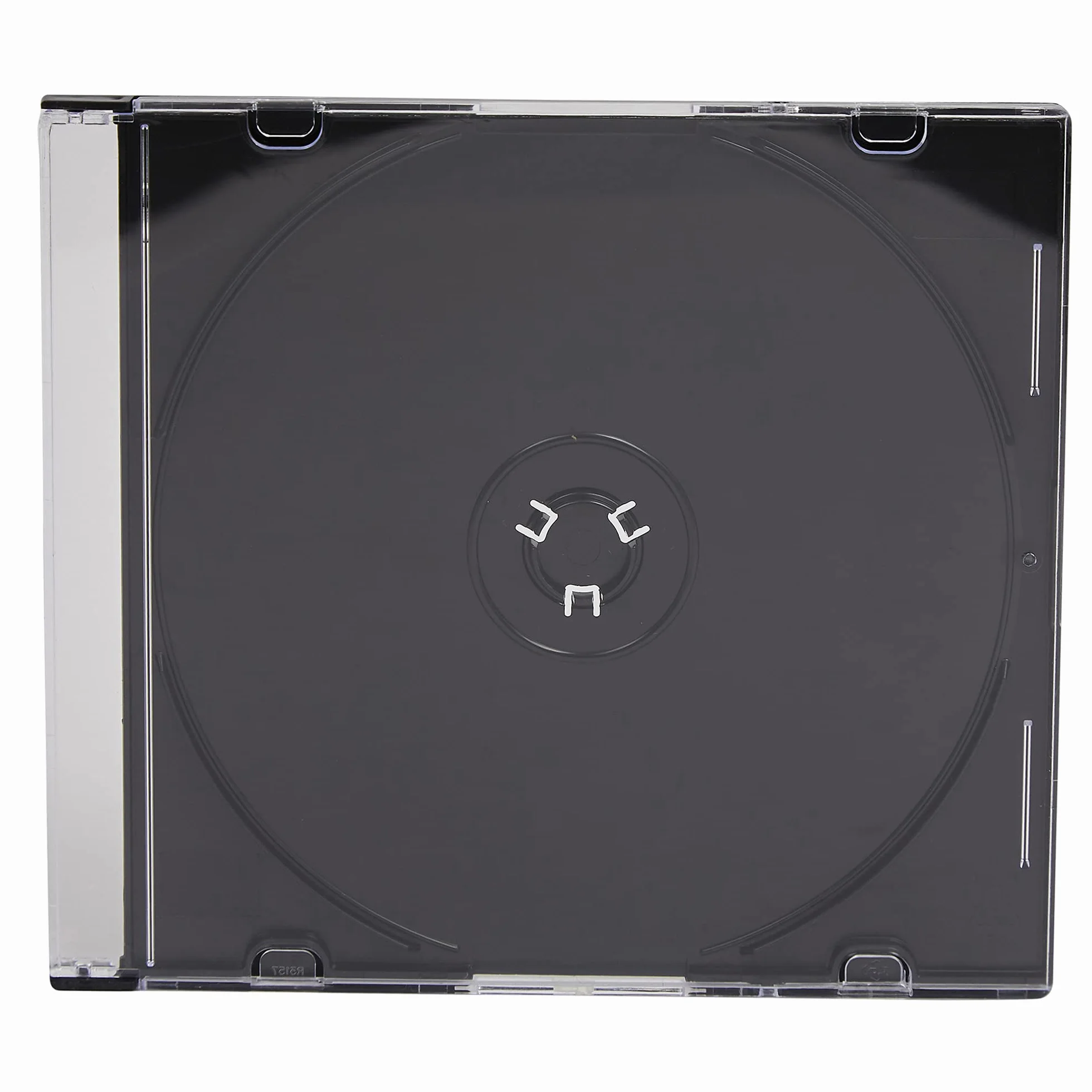 Pack de 100 Cajas Slim 5,2 mm para CD con Parte Trasera Negra – Estuches de Plástico Slim Save Ahorro de Espacio – Para 1 CD, DVD o Disco Blu-ray