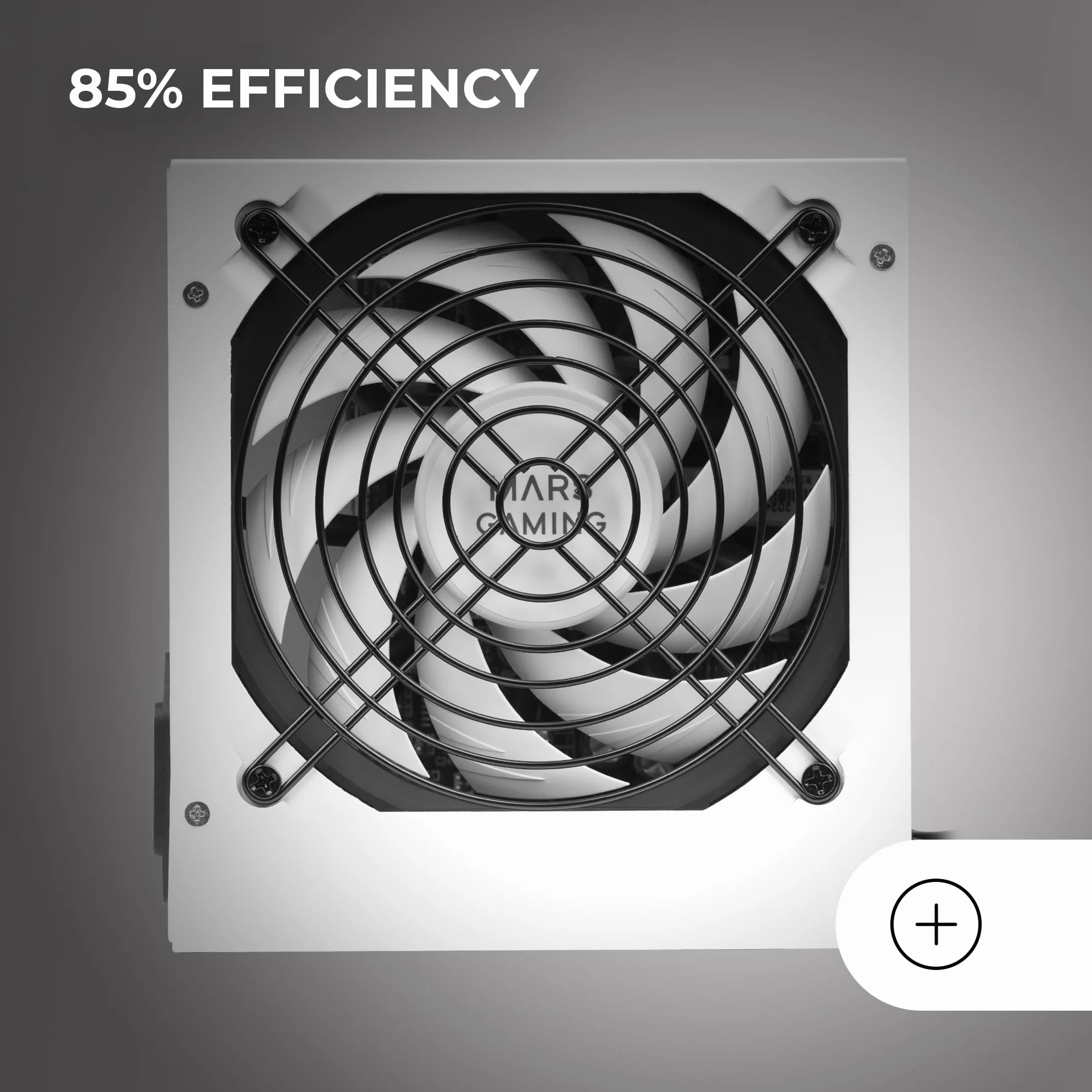 Mars Gaming MPIII850, Fuente Alimentación ATX 850W, 5 Años de Garantía, 85% Eficiencia, Sistema Digital APFC, Ventilador FDB 120mm AI-RPM, Tecnologías DC-DC y SMD, Cables Planos Extralargos, Blanco