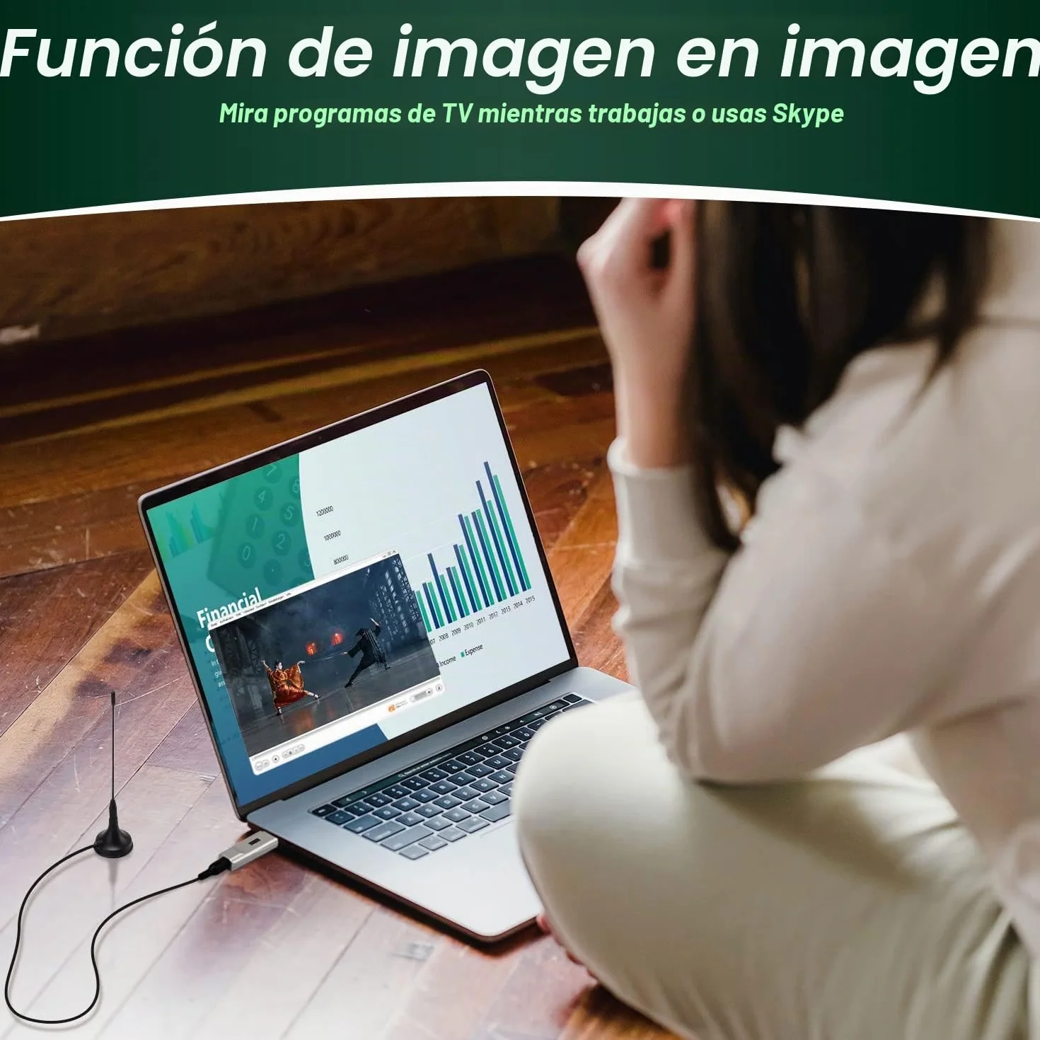 August DVB-T210 Freeview HD TV Sintonizador USB Stick – Mira y graba Canales Freeview en Laptop y PC, graba en HDD o SSD a través de USB, no Requiere WiFi, Receptor DVB-T2 para Windows 11 Home, 10, 8