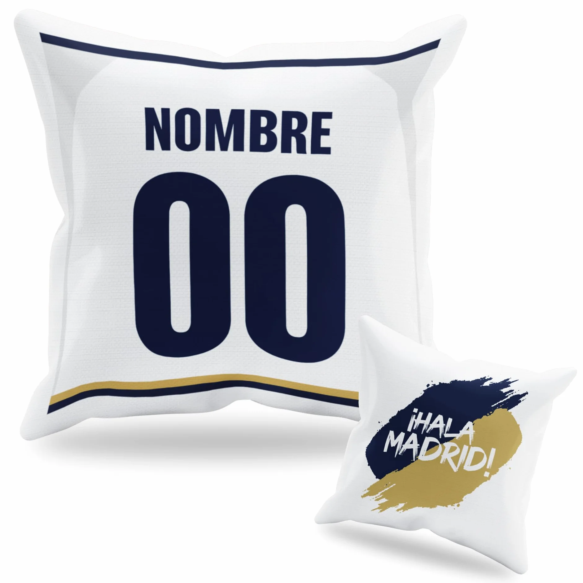 Cojín Personalizado Fútbol Doble Cara 40x40 cm Regalo Aficionados Madrid