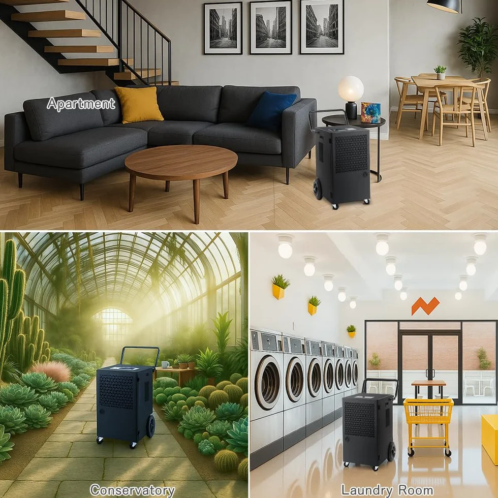 Deshumificadores de Humedad Profesional 70L/Día Deshumidificador Electrico Control Automático Temporizador 24h