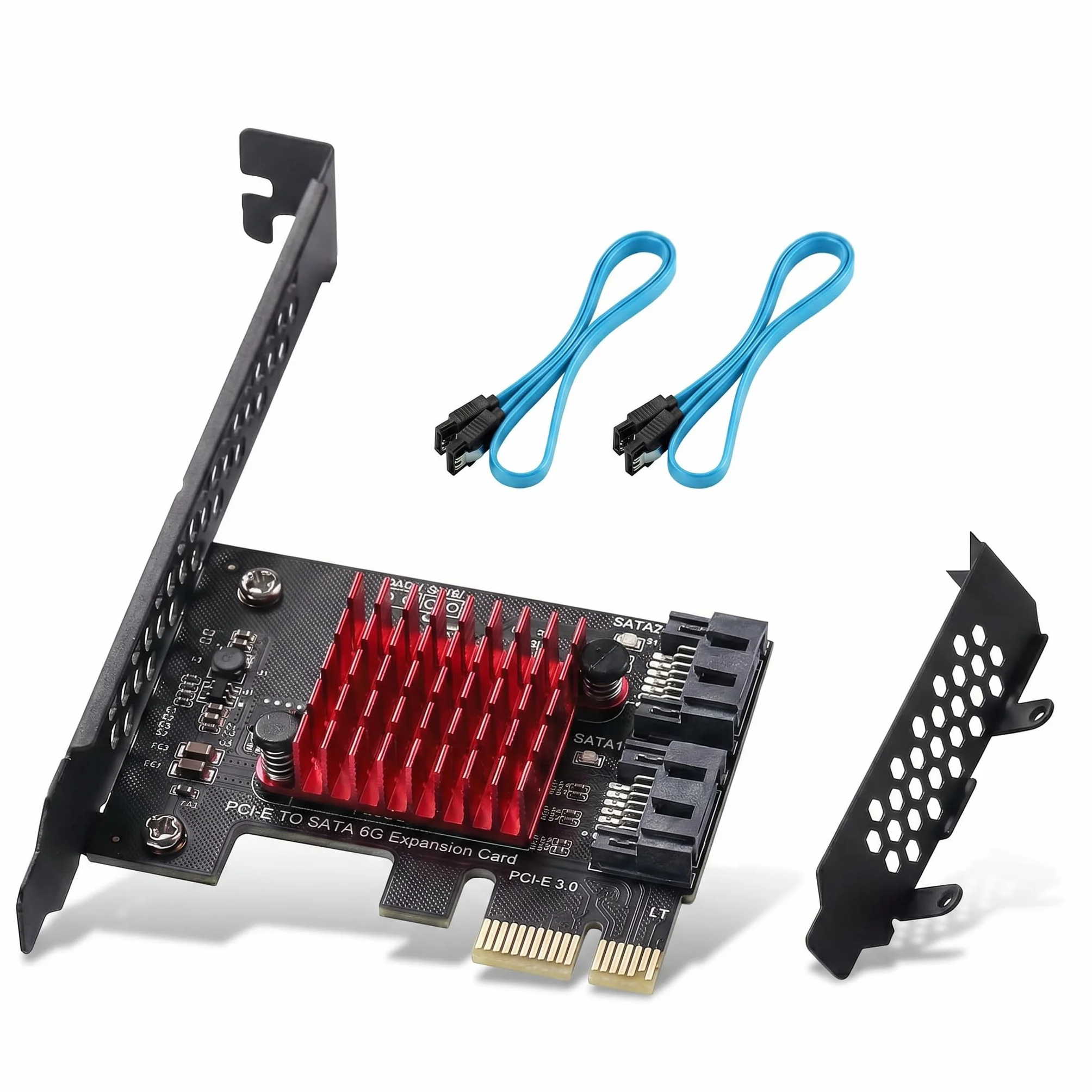 PCIE 1X Tarjeta SATA 2 Puertos Con Cables, Expansión PCI-E 3.0 GEN3 de 6 Gbit/s, Controlador Con Chip JMB582