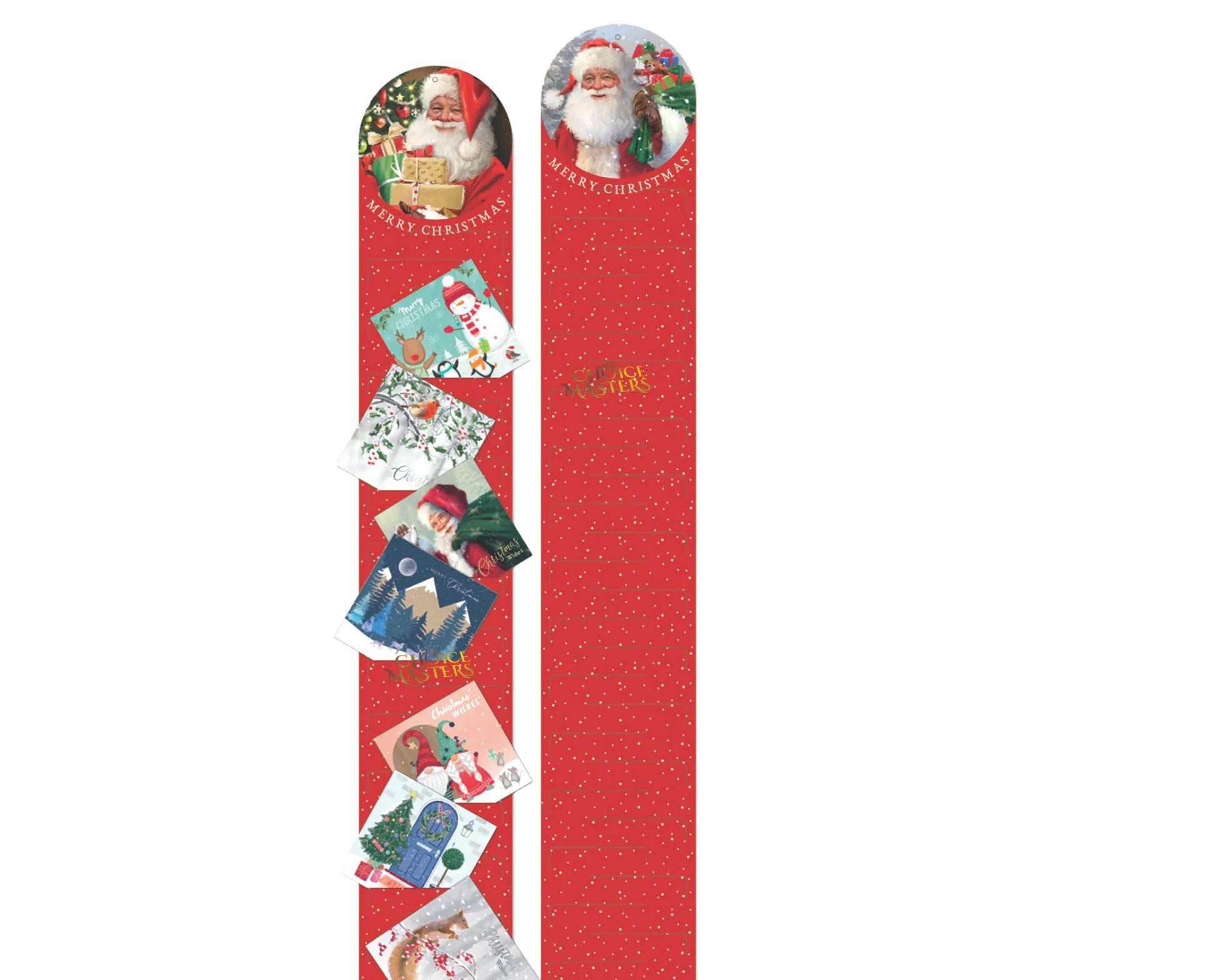 Tarjetero de Navidad | Diseño tradicional de Papá Noel | Diseños festivos de Papá Noel rojo y dorado | Ideal para Navidad, pared colgante, regalo, decoración del hogar y la oficina – Capacidad para 56