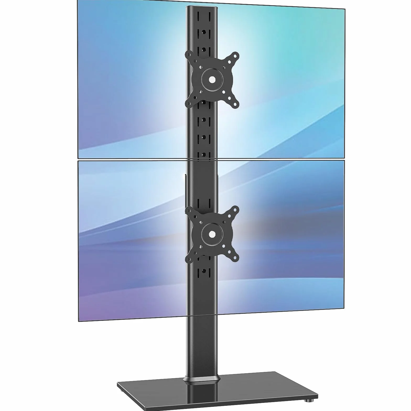 Soporte para dos monitores - Soporte de sobremesa vertical con brazo para dos monitores de ordenador de 13 a 34 pulgadas con giro, inclinación, altura ajustable, VESA 100 x 100 mm, 75 x 75 mm AX05TB02