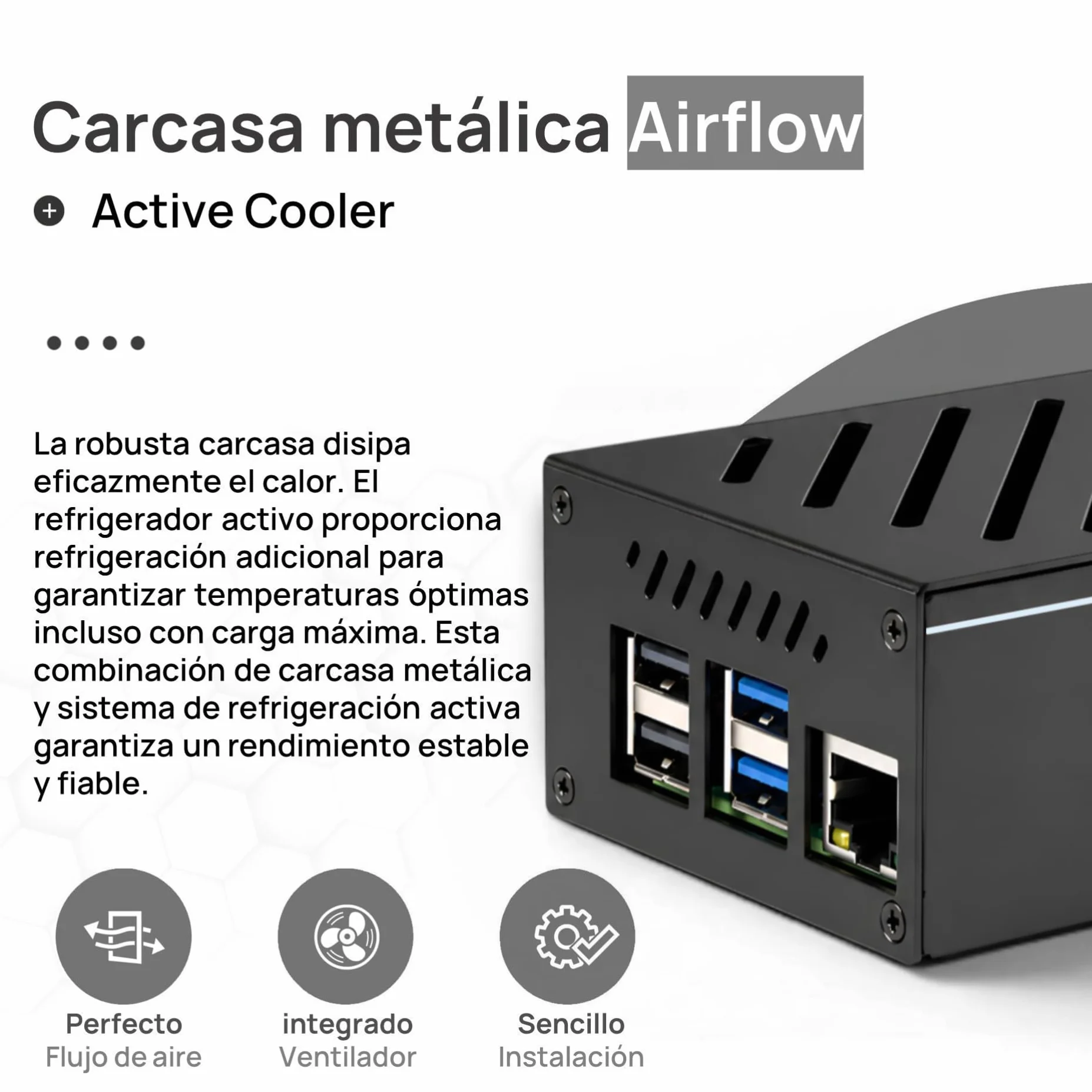 db-tronic Raspberry Pi 5 4 GB NVMe Kit 64 GB 27 W Carcasa metálica Refrigeración Activa SSD M.2 NVMe PCIe