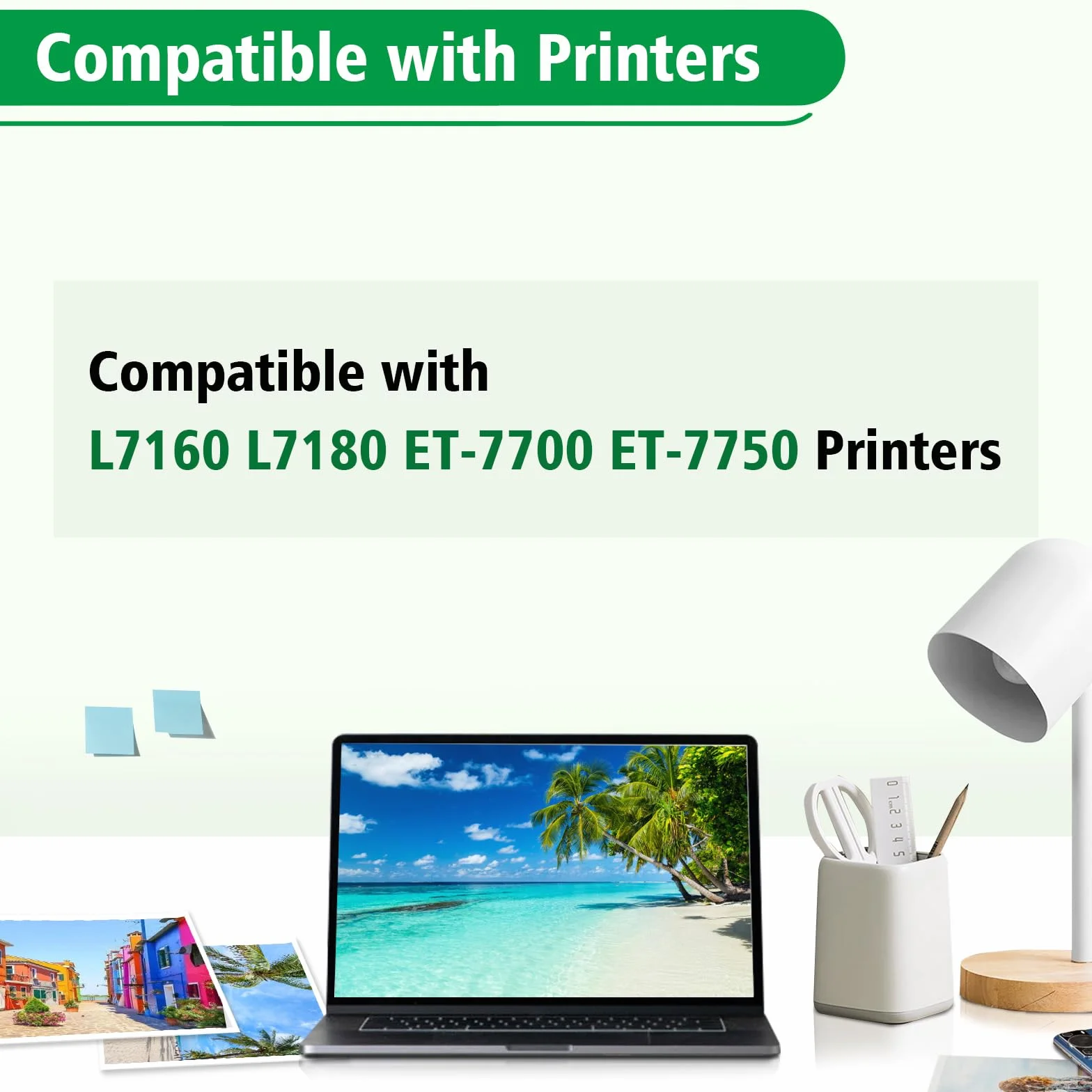 105 106 Tinta Compatible con Epson 105 106 Botellas de Recarga de Tinta para Ecotank L7160 L7180 ET-7700 ET-7750 Compatible con C13T00Q140 C13T00R140 C13T00R240 C13T00R340 (5 Pack 2BK/C/M/Y)