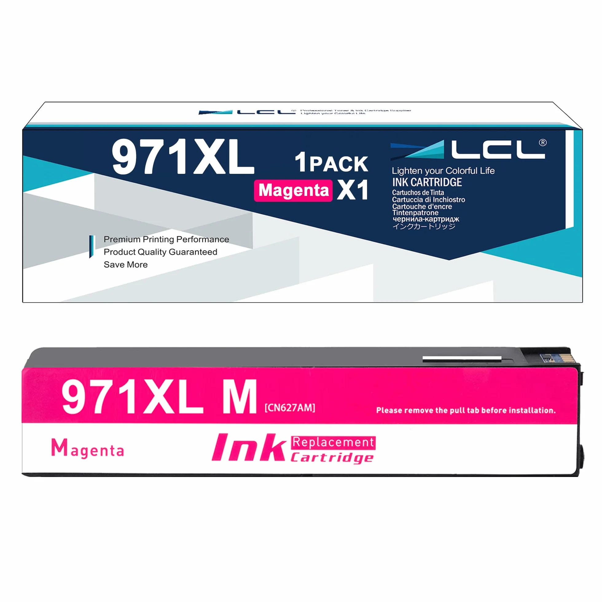 LCL Cartucho de Tinta Compatible 971XL 971 XL CN623AE CN627AE High Yield (Magenta) Reemplazo para HP Officejet Pro X451DN X451DW X476DN X476DW X551DW X576DW X576dn MFP