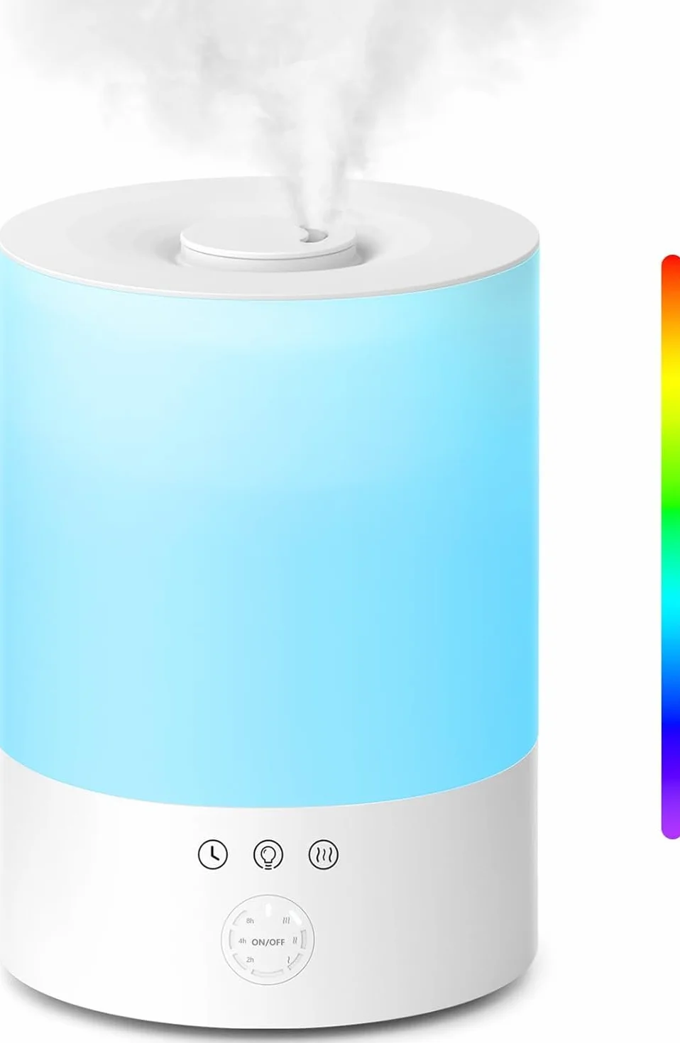 Maxcio Humidificador Ultrasónico 2.5L 3 Modos de Niebla Temporizador 2/4/8h Apagado Automático Luz LED Nocturna 30 Horas