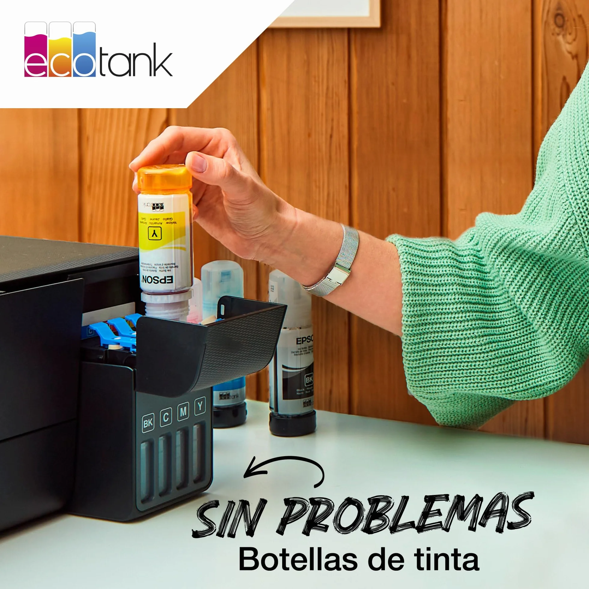 Epson Botellas de tinta originales EcoTank serie 102 4 Colores negro cian magenta amarillo