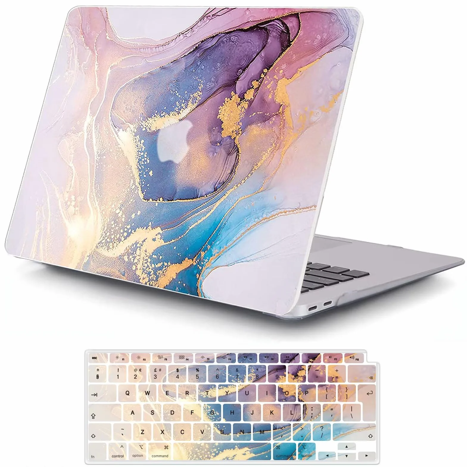 MOKASE Funda Fit for MacBook Pro 14 Pulgadas 2026-2021 M5 A3426 A3427 A3434 M4 A3112 A3185 A3401 M3 A2918 A2992 M2 A2779 M1 A2442, Caso Delgada de Plástico Duro y Cubierta de Teclado, White Gold
