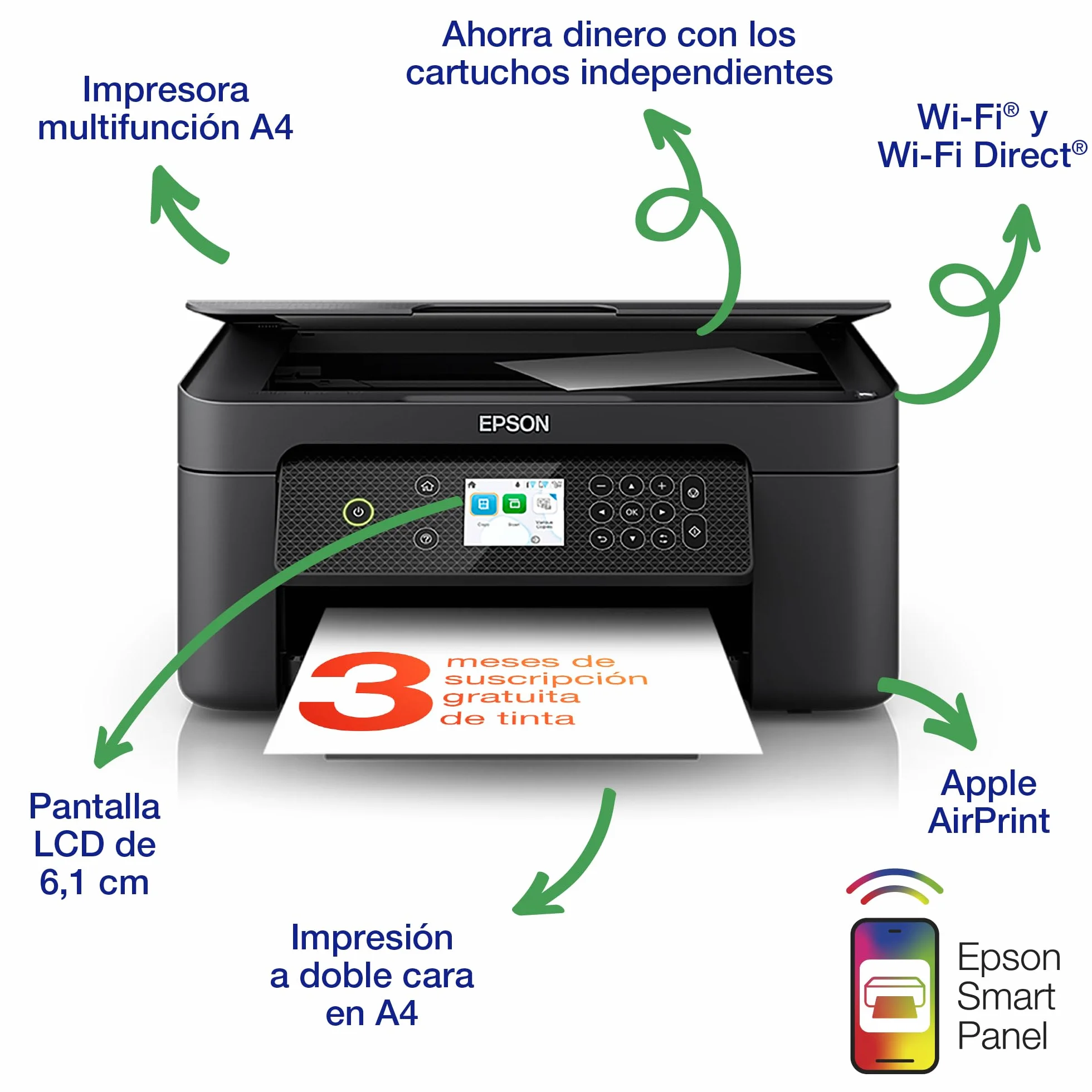 Epson Impresora de inyección de Tinta multifunción Expression XP-4200 A4 con conectividad inalámbrica y 3 Meses Gratis de suscripción ReadyPrint Flex*