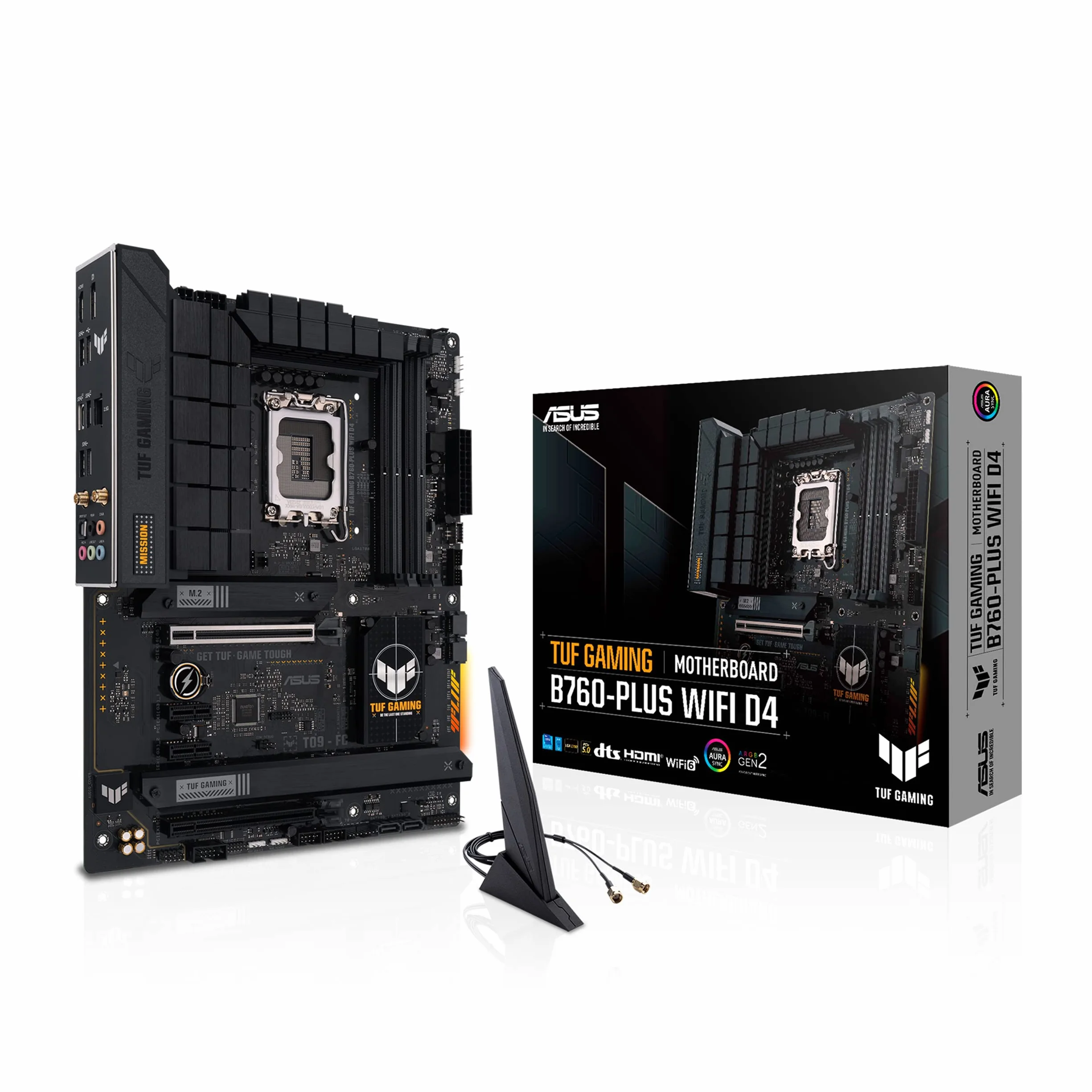 ASUS TUF Gaming B760-PLUS WiFi D4 - Placa Base ATX Intel B760 LGA 1700 (PCIe 5.0, Tres PCIe 4.0 M.2, VRM de 12+1 Fases, 2.5Gb Ethernet, DisplayPort, HDMI, USB 3.2 Gen 2 Type-C Frontal, Aura Sync)