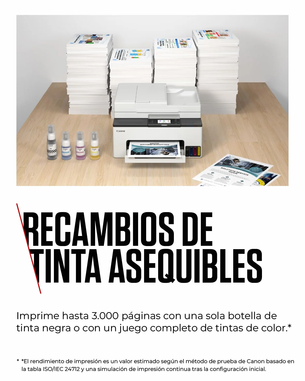 Canon MAXIFY GX2050 – Impresora MegaTank a Color, Copiadora, Escáner y Fax A4 | Hogar y Oficina | Conexión Wi-Fi, Ethernet y USB | Inyección de Tinta | Incluye 6 Botellas de Tinta