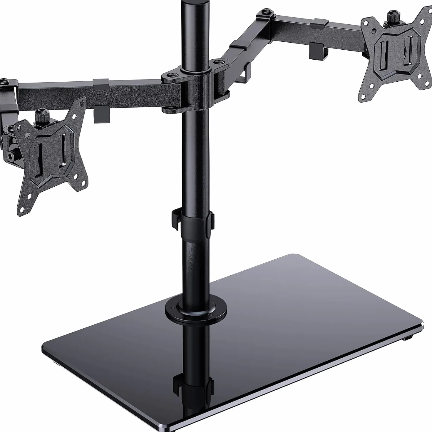 ErGear Dual Soporte para Monitor para Pantallas de 13”- 32” con Base Ancha Construcción Sólida Dual Brazo Monitor Movimiento Suave Inclinación ± 45 ° Giratorio 180 ° Rotación 360 ° Peso Máx. 8 kg