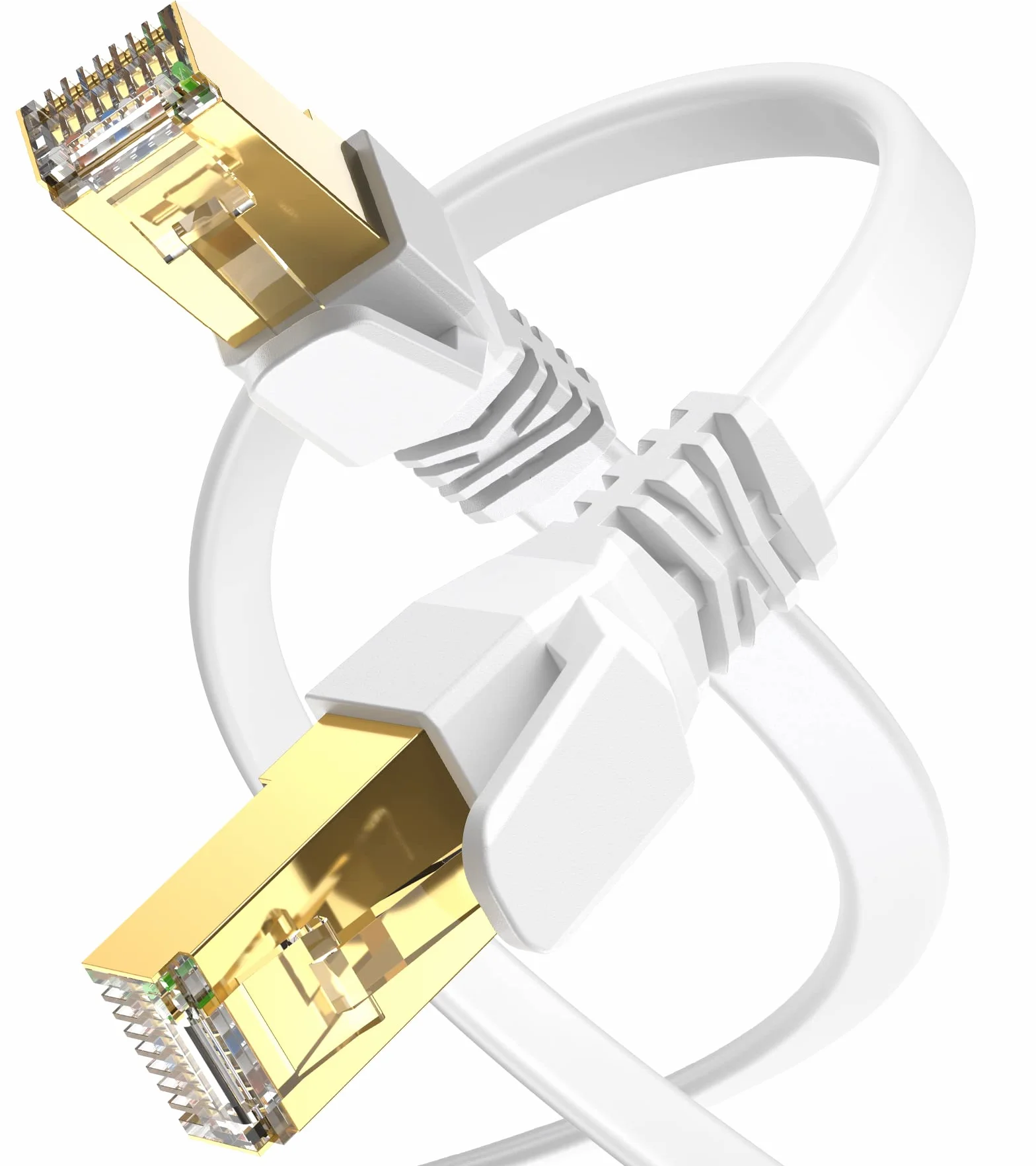 SWECENT Cable plano Ethernet CAT8 de 20 m, cable de red de conexión de alta velocidad de 40 Gbps con conector RJ45 compatible con Xbox, PC, PS5/S4, router, módem, Smart TV, WiFi (blanco)