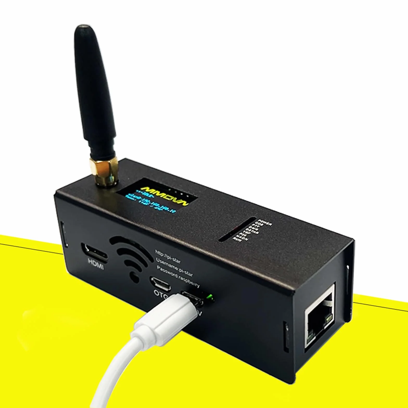 MM100 DMR Hotspot con puerto WiFi Ethernet Voice Modem Raspbery pi zerow Dstar Ysf C4fm Two Colors OLED Screen