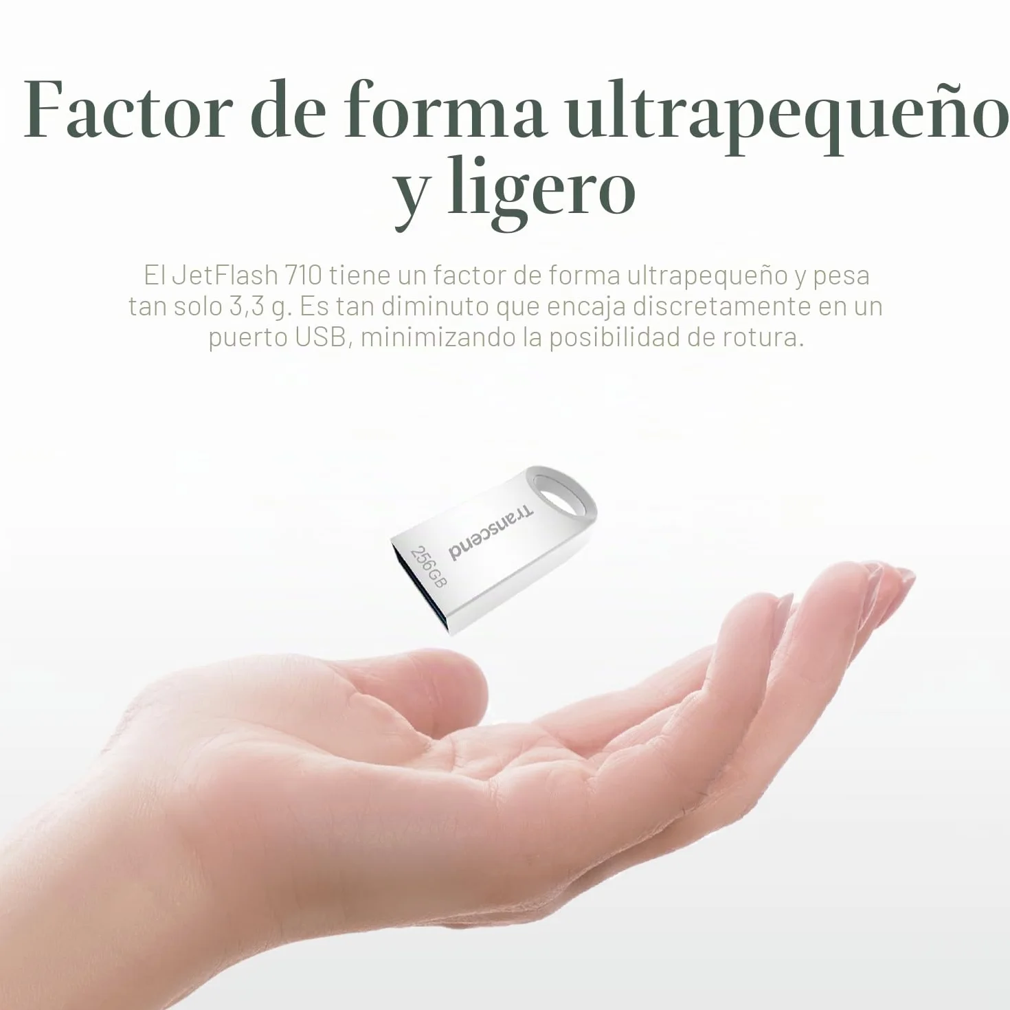 Transcend USB JetFlash 710, 128 GB, Memoria Flash USB 3.1, diseno de metal