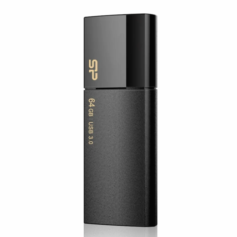 Silicon Power Blaze B05 - Memoria USB 3.0 de 64 GB, retráctil, color negro