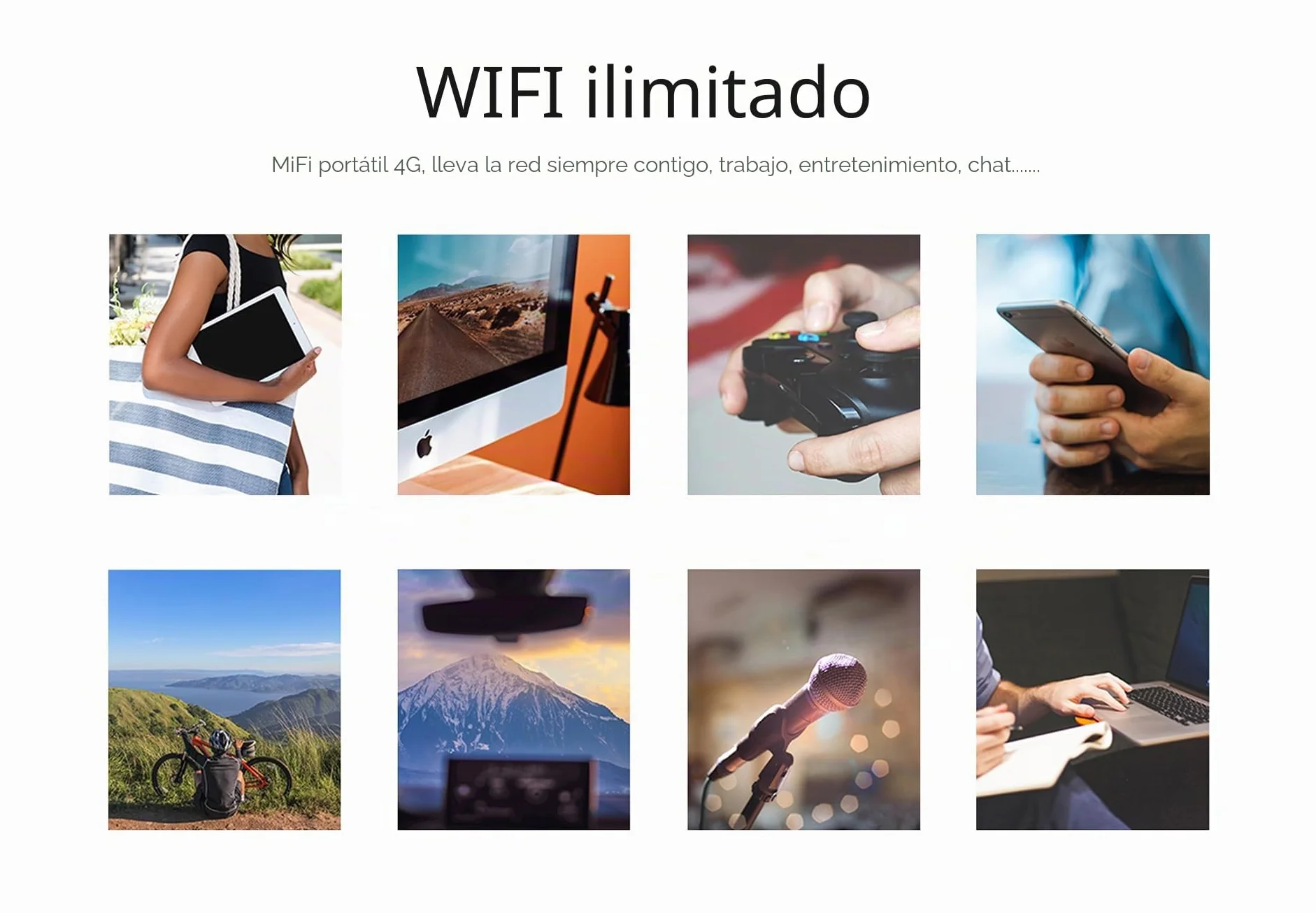 Mobile WiFi portátil Hotspot 4G LTE Sim Router 150 Mbps, batería Recargable de 3000 mAh, módem Wi-Fi USB inalámbrico, sin configuración, para Viajes y en el Trabajo. No navegar, editar APN