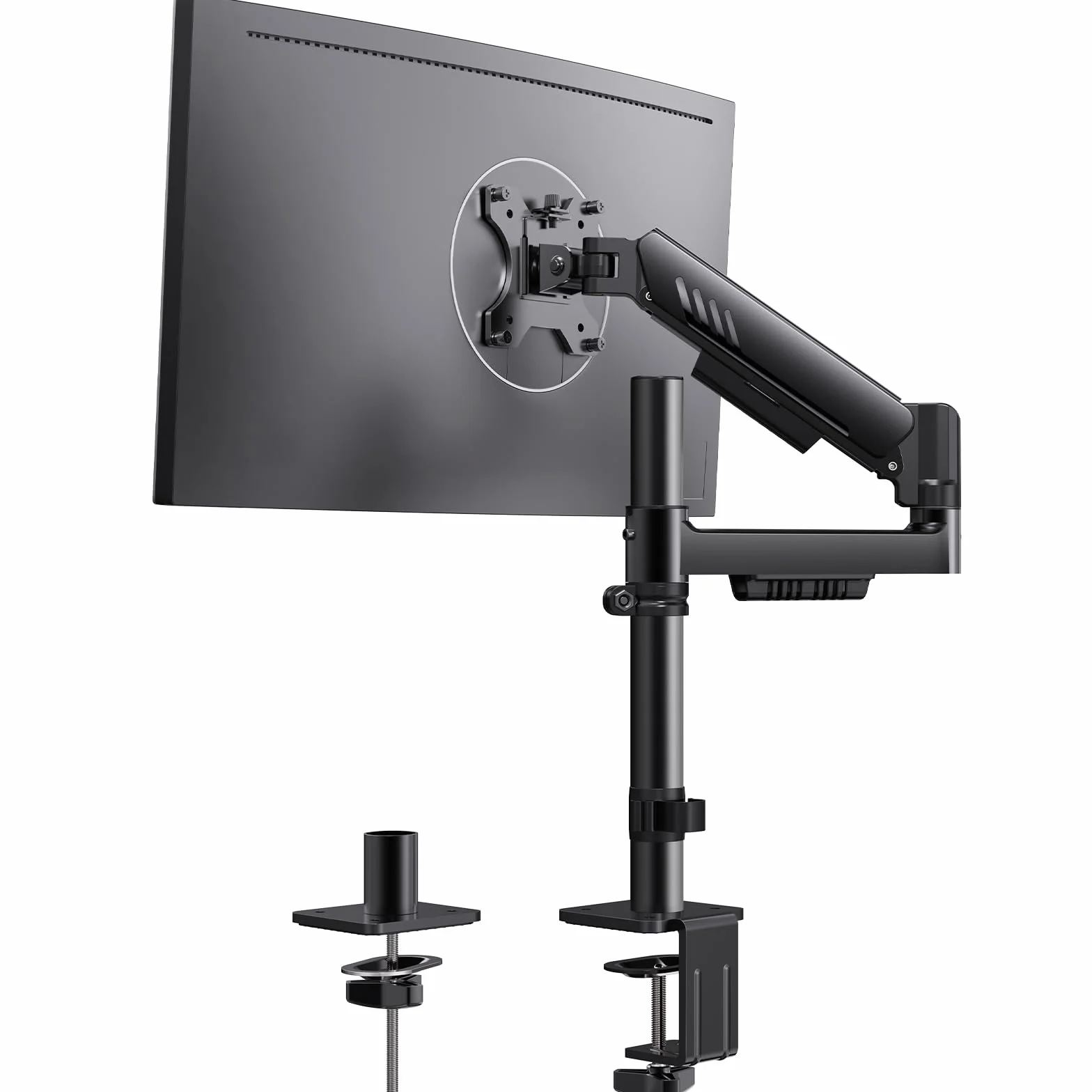ErGear Brazo Monitor Individ, Soporte Monitor Ajustable para Pantall 13-34", hasta 9kg, Estabilidad Mejor con Abrazadera C Integ, Gestión Cables Mejor, VESA 75x75/100x100mm, Color Negro