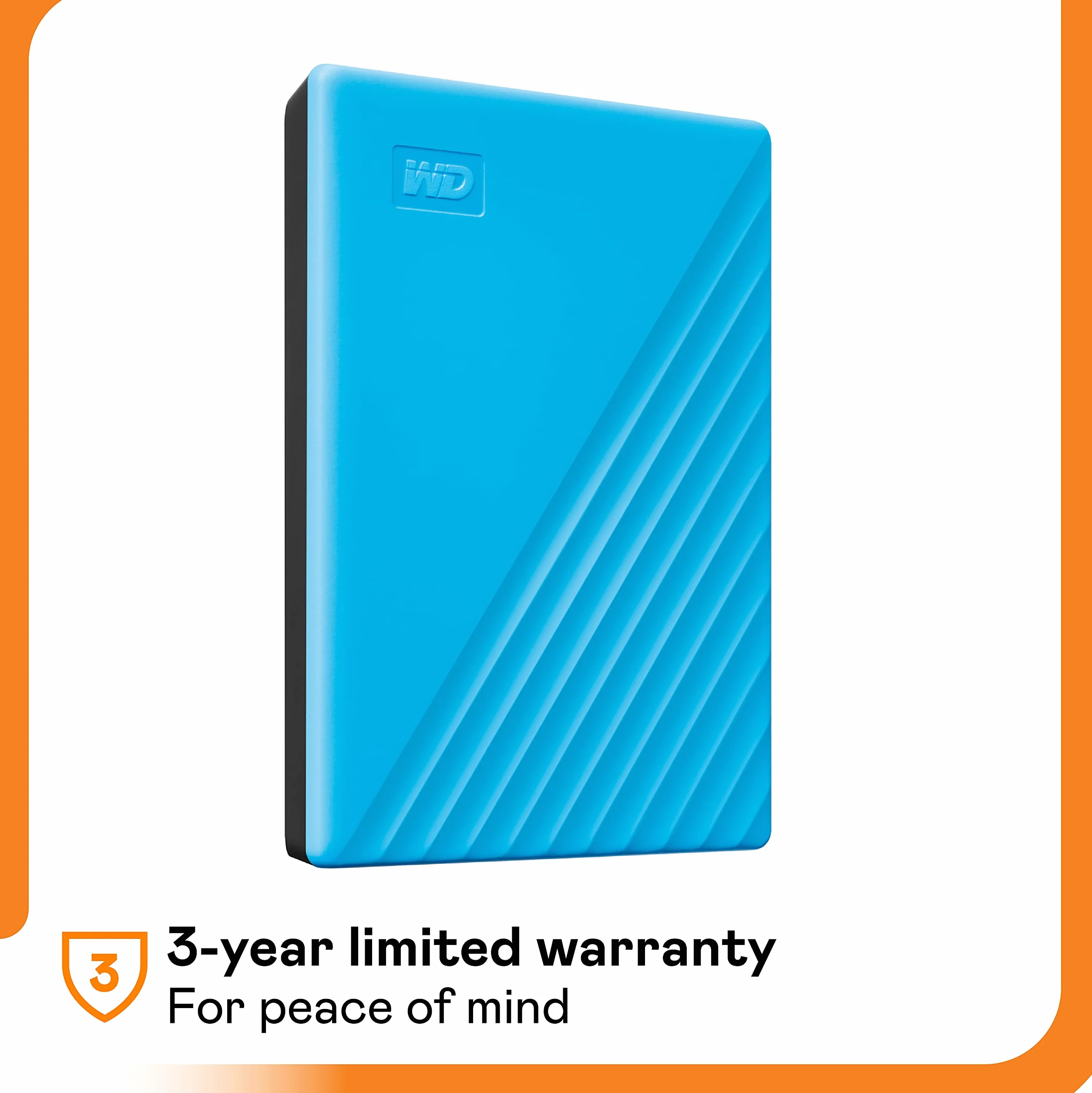 WD 2TB My Passport Disco Duro Externo Portátil, USB 3.2 Gen 1/USB 3.0, Copia de seguridad y protección con contraseña, Formateado para Windows, ChromeOS y MacOS, Azul