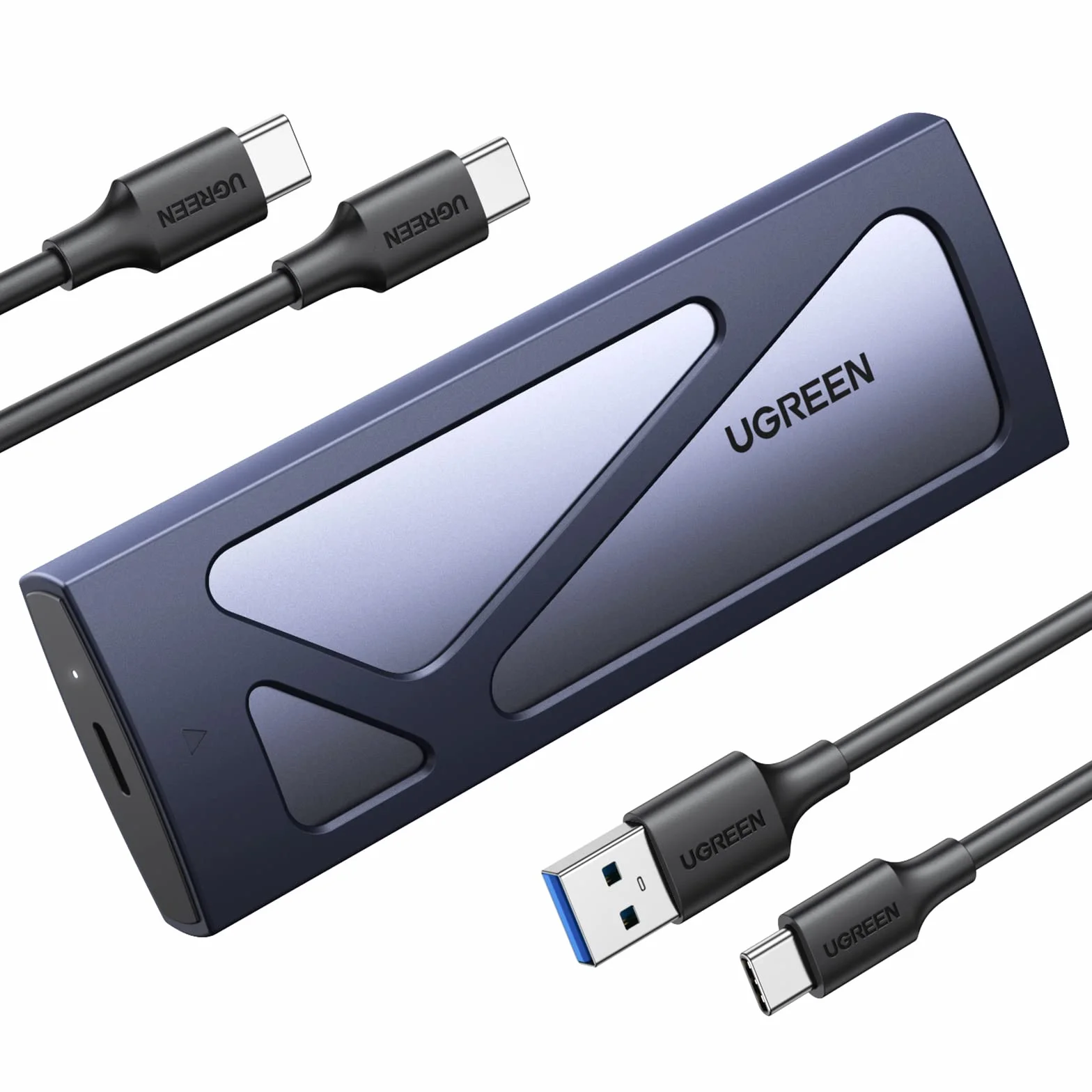 UGREEN Carcasa M.2 NVMe, Caja SSD M2 con UASP USB C 3.2 Gen 2 10Gbps para M/ B+M Key 2230/2242/2260/2280, con Cable Type C y A