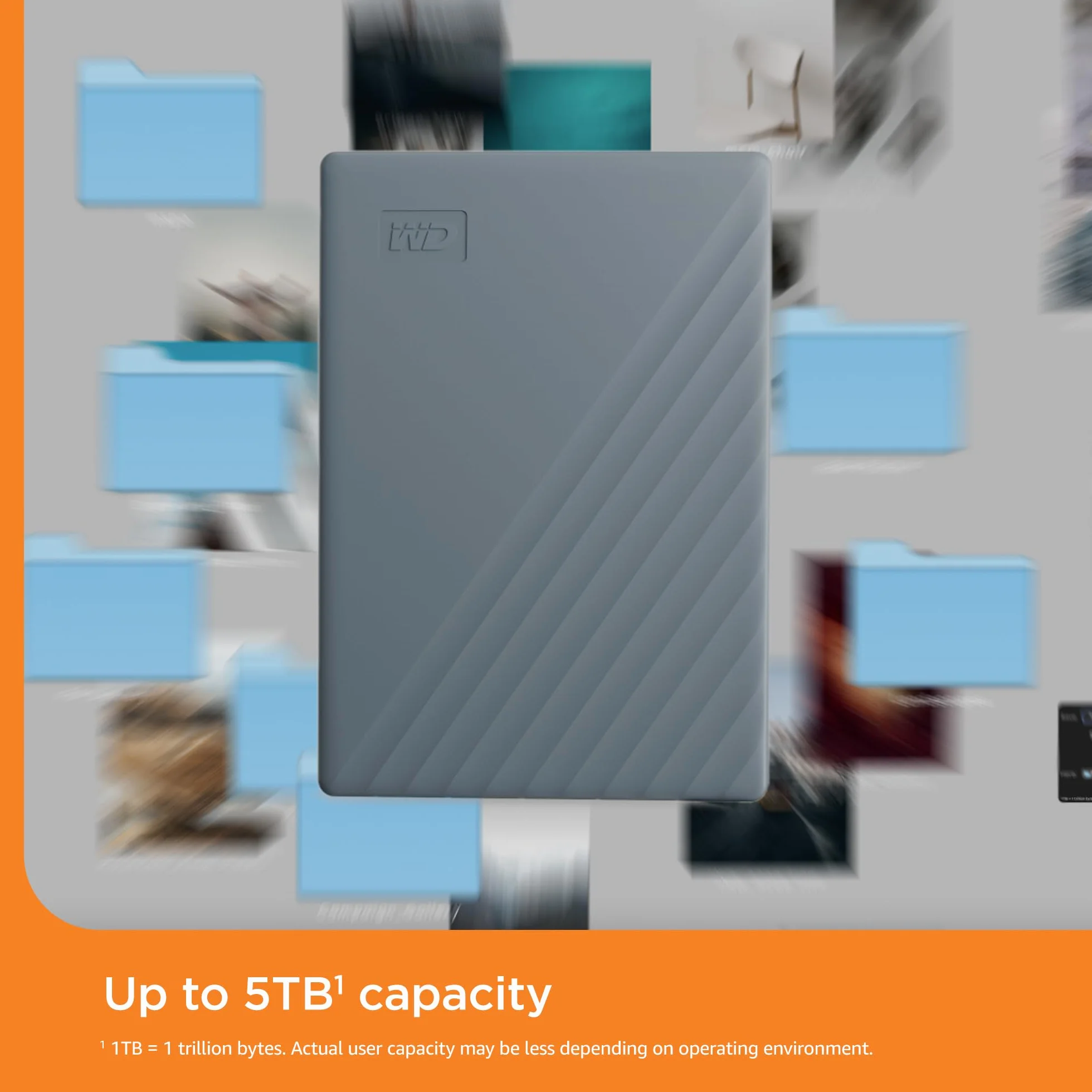 WD 6TB My Passport Compatible con USB-C, Disco Duro Externo Portátil, USB 3.2 Gen 1/USB 3.0, Copia de seguridad y protección con contraseña, Formateado para Windows, ChromeOS y MacOS, Gris
