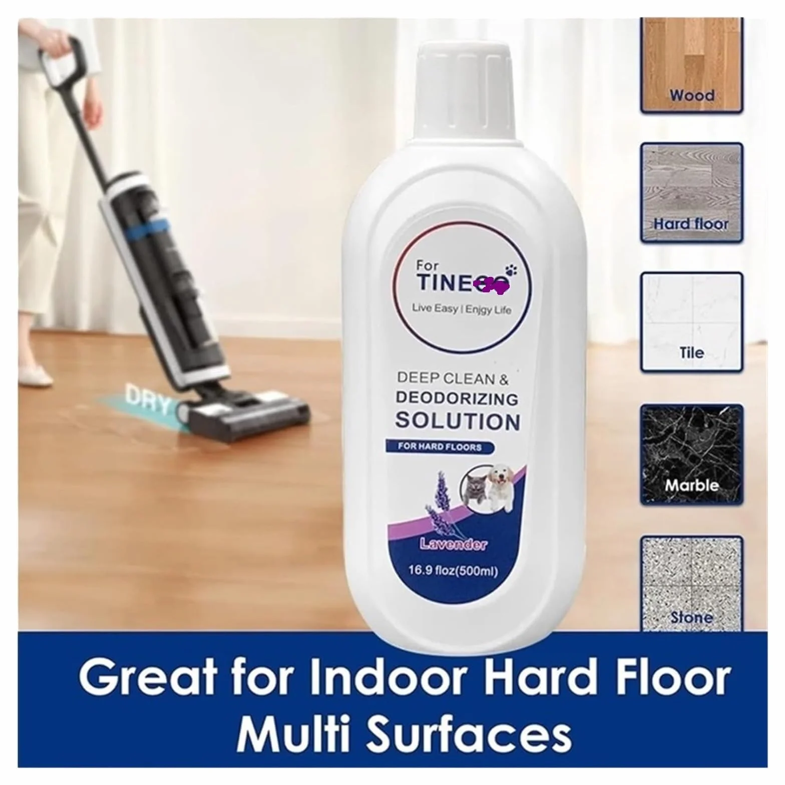 Solución líquida limpieza pisos Tineco FLOOR ONE S5 S3 IFLOOR3 IFLOOR2 500 ml sabor lavanda