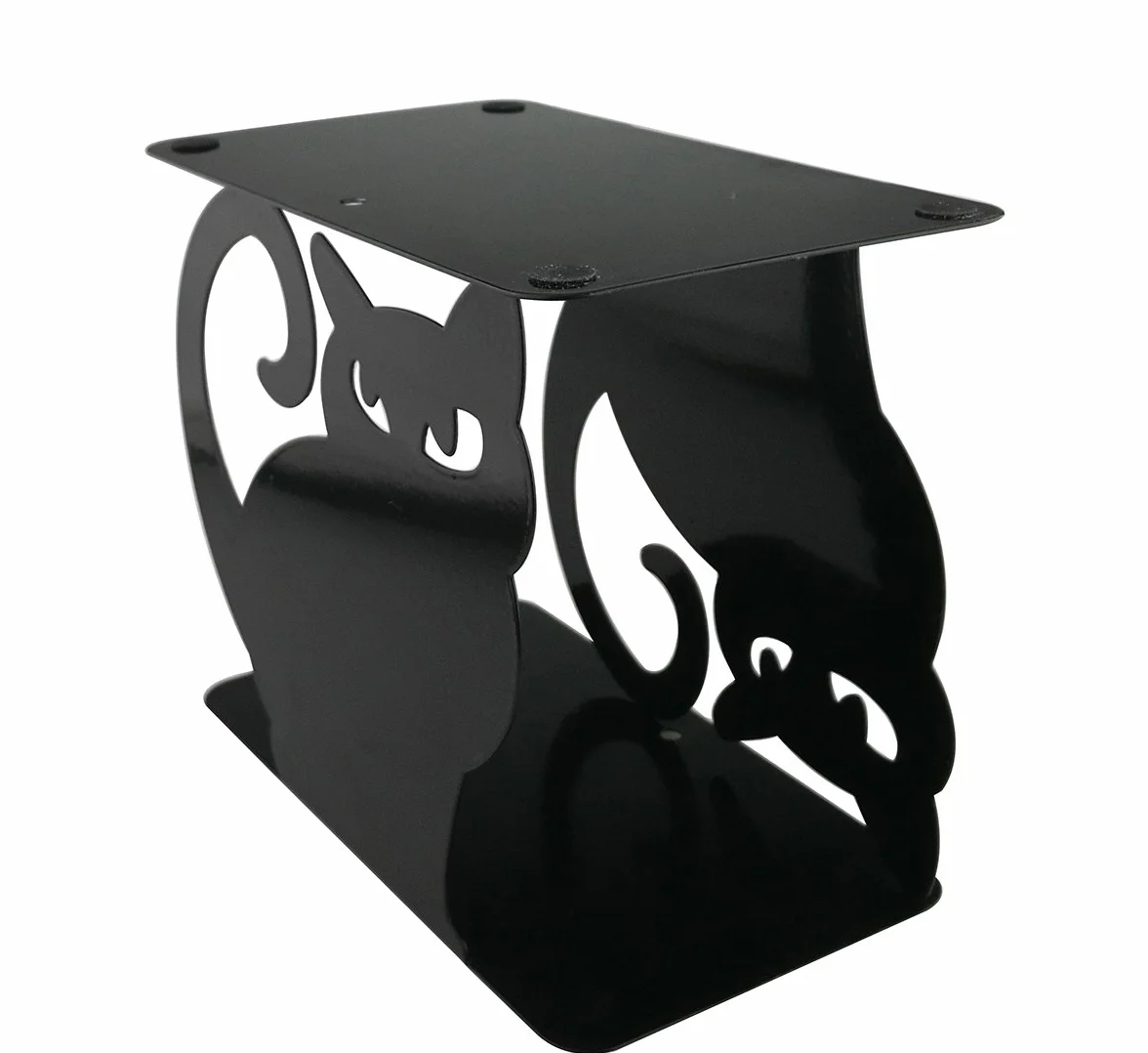 Metal Sujetalibros Antideslizante Engrosamiento Gato Persa Negro Hierro
