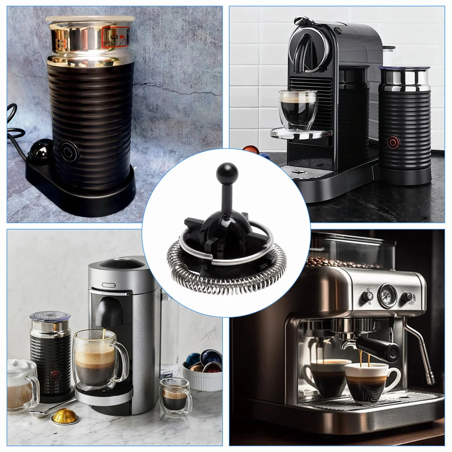 Juego de repuesto para espumador Nespresso Aeroccino 3 4 batidores