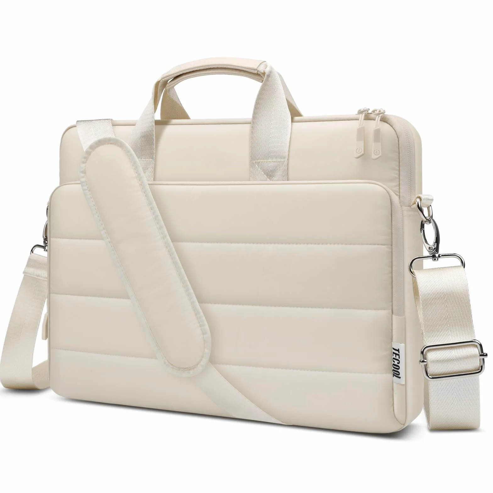 TECOOL 15.6 16 Pulgadas Bolsa Ordenador Portatil, Funda Protectora Maletín Bandolera para 15.6 16 Pulgadas Acer Asus Lenovo HP Dell NoteBook, 2019-2026 MacBook Pro 16 M5 M4 M3 M2 M1 - Beige
