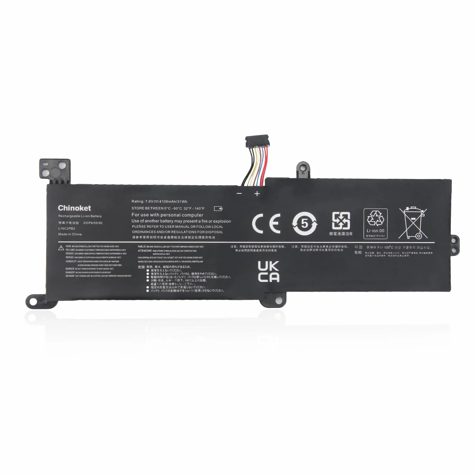 31Wh/4100mAh L16C2PB2 L16M2PB1 Batería para IdeaPad 320-15AST 320-15ABR 330-15IKB 330-15AST 320-14AST 320-14IKB 320-17IKB 330-14AST L16M2PB2 L16L2PB2 L16L2PB1 L16L2PB3 L16C2PB1 L17L2PF1