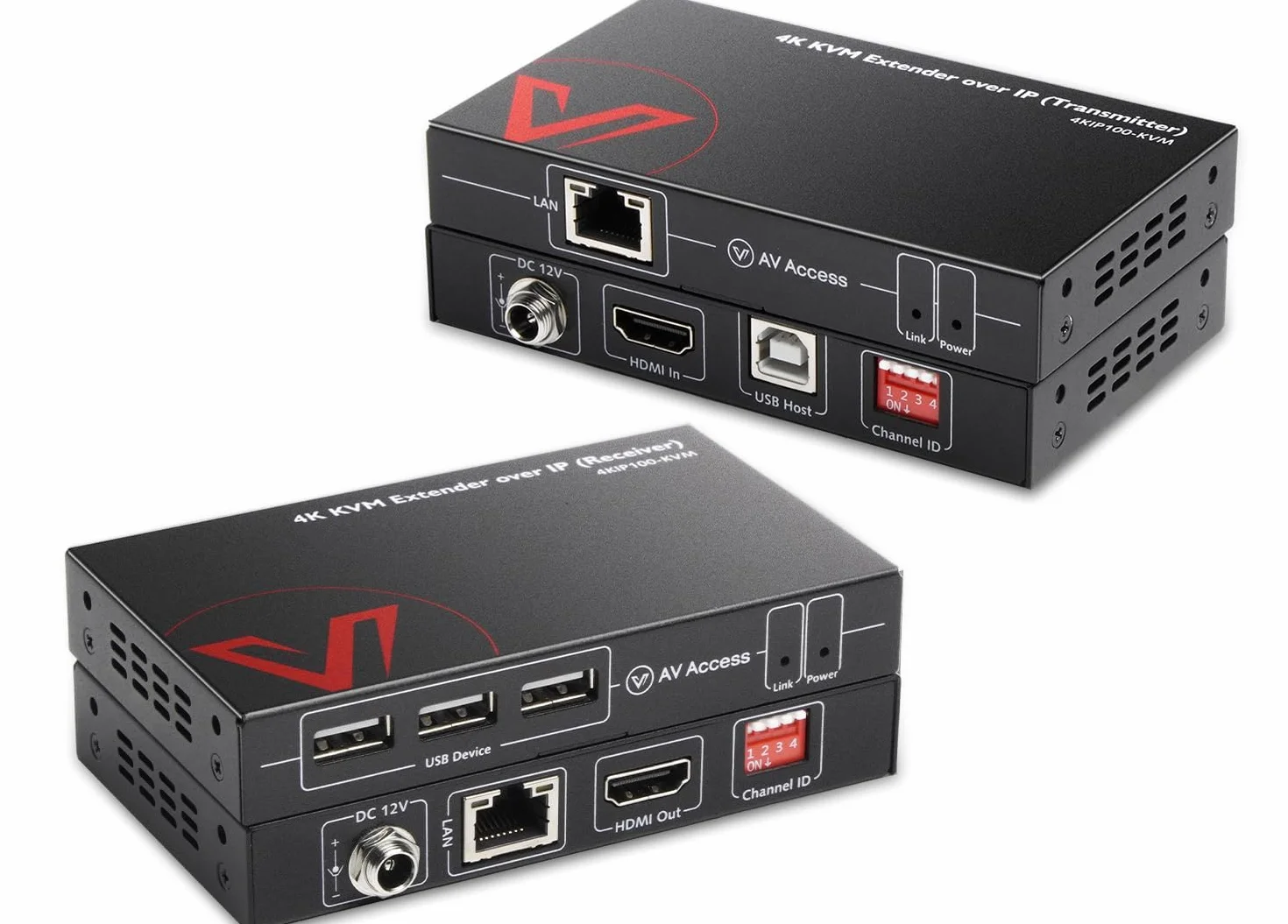 AV Access Extensor KVM 4K sobre TCP/IP Ethernet Hasta 120 m (390 pies), UHD 4K@30Hz 1080P@120Hz, 16 Juegos de Interruptores DIP, Función EDID, 3 Puertos USB 2.0, a Través de Cable Cat5e/6