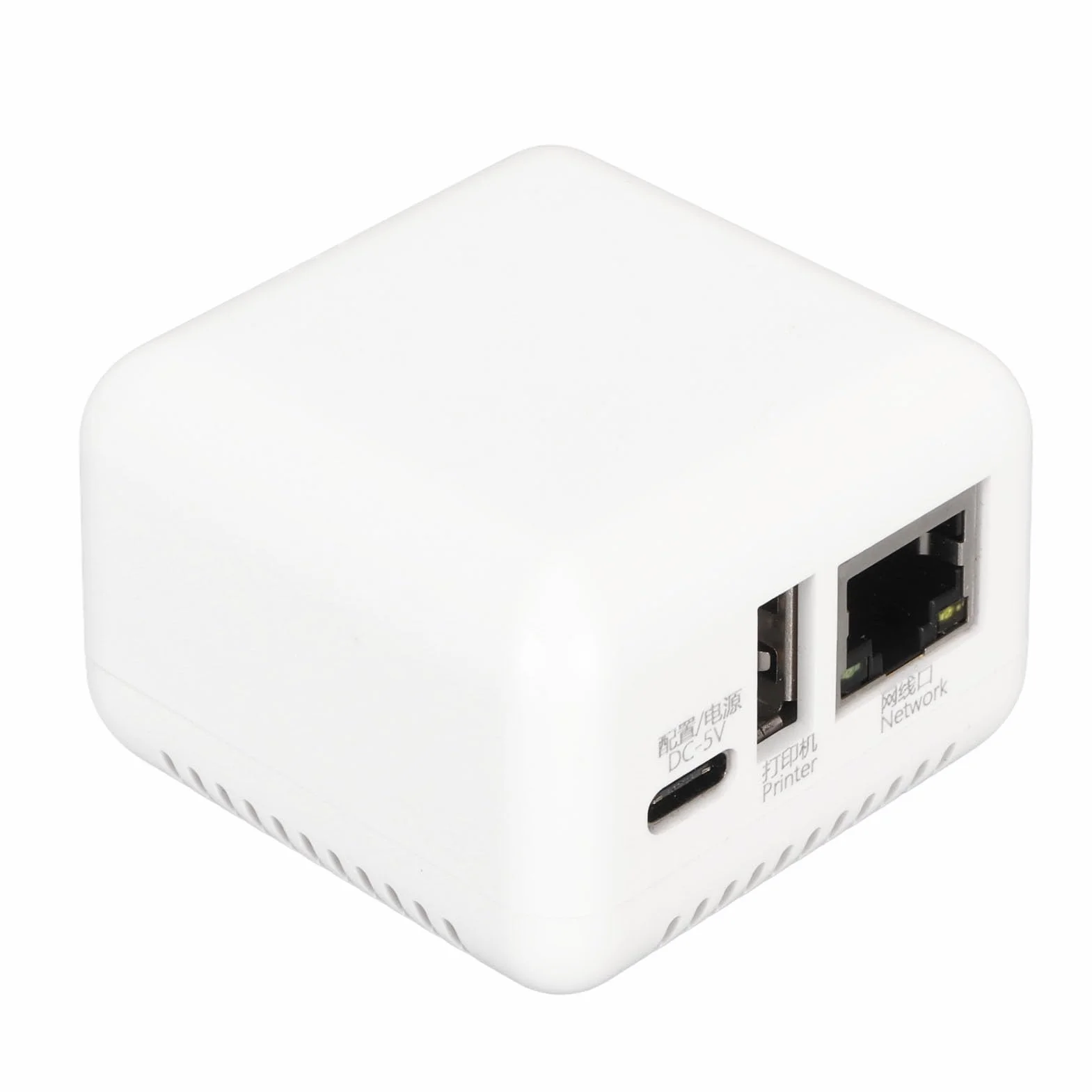 ASHATA Servidor de impresión de red USB 2.0, servidor de impresión compartida LAN para impresoras USB, servidor de impresión inalámbrico con fuente de alimentación tipo C, para Linux 3.4 para Windows