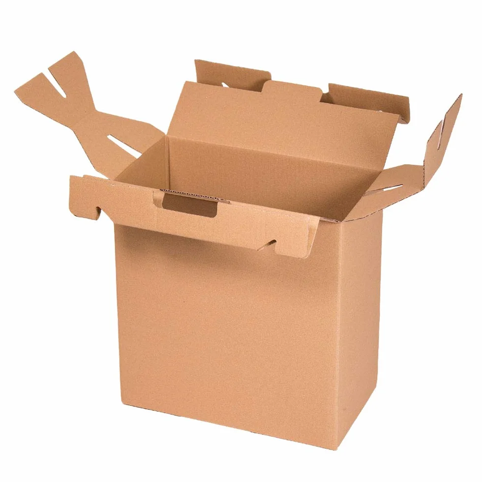 Caja para Vino Marrón, Estuche de 6 Botellas, 4 Unidades