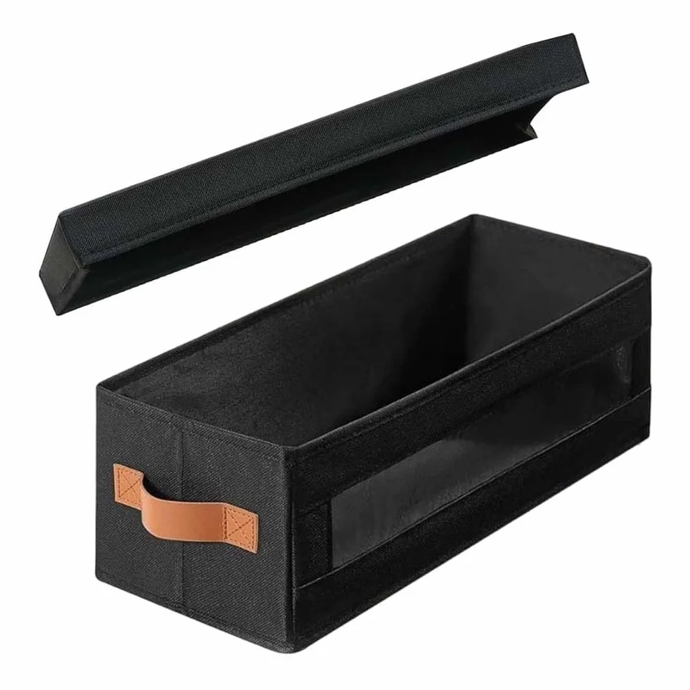 Guardar CDs con Ventana Frontal, Contenedor Apilable para 148 Joy Cases, Funda Oxford y Plegable Negra