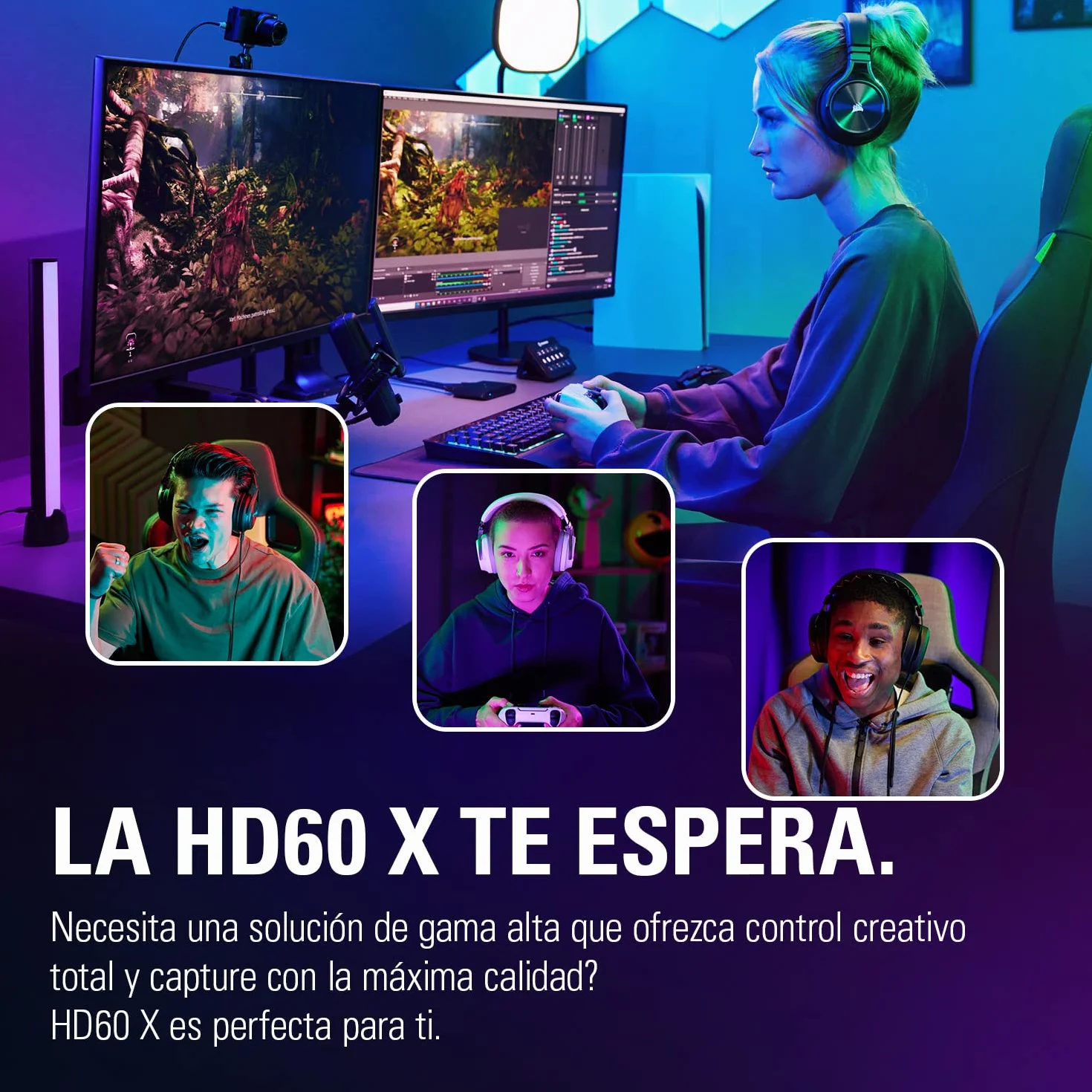 Elgato HD60 X - Haz streaming y graba a 1080p60 HDR10 o 4K30 con latencia ultrabaja en PS5|Pro, PS4|Pro, Xbox Series X|S, Xbox One X|S, Nintendo Switch 2, en OBS y otros, funciona con PC y Mac