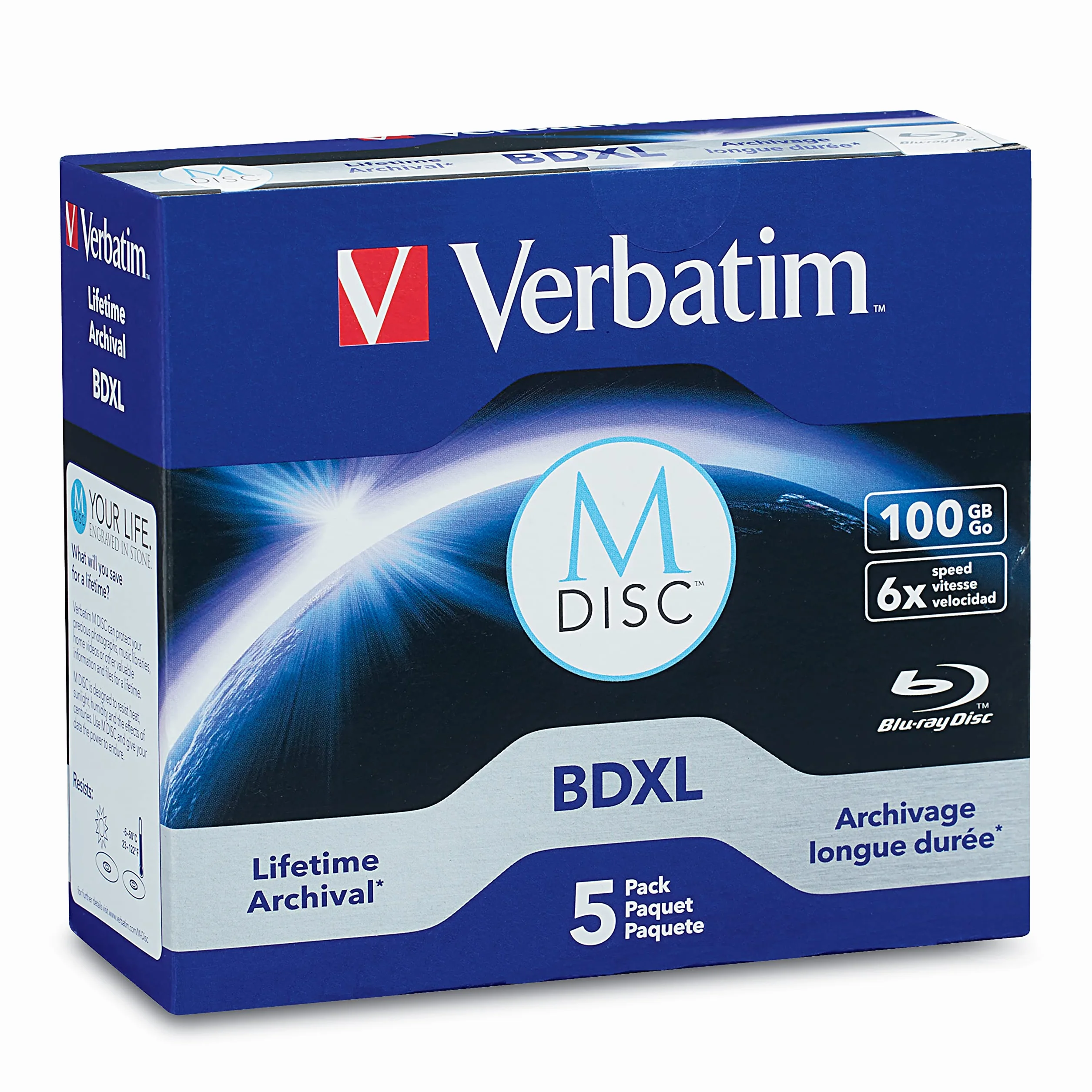 Verbatim 98913 M-DISC BD-R XL 100GB / 1-4x, Jewelcase (5-Disc)