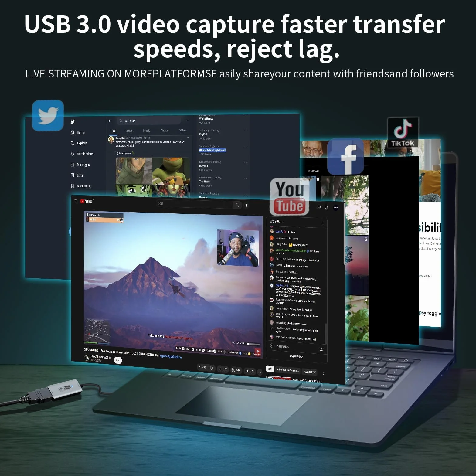 capturadora Video Fulfalic, capturadora 4K HDMI a USB 3.0, Tarjeta de Captura de vídeo de Audio 1080P 60 FPS, para enseñanza, radiodifusión, Juegos, Streaming, videoconferencia