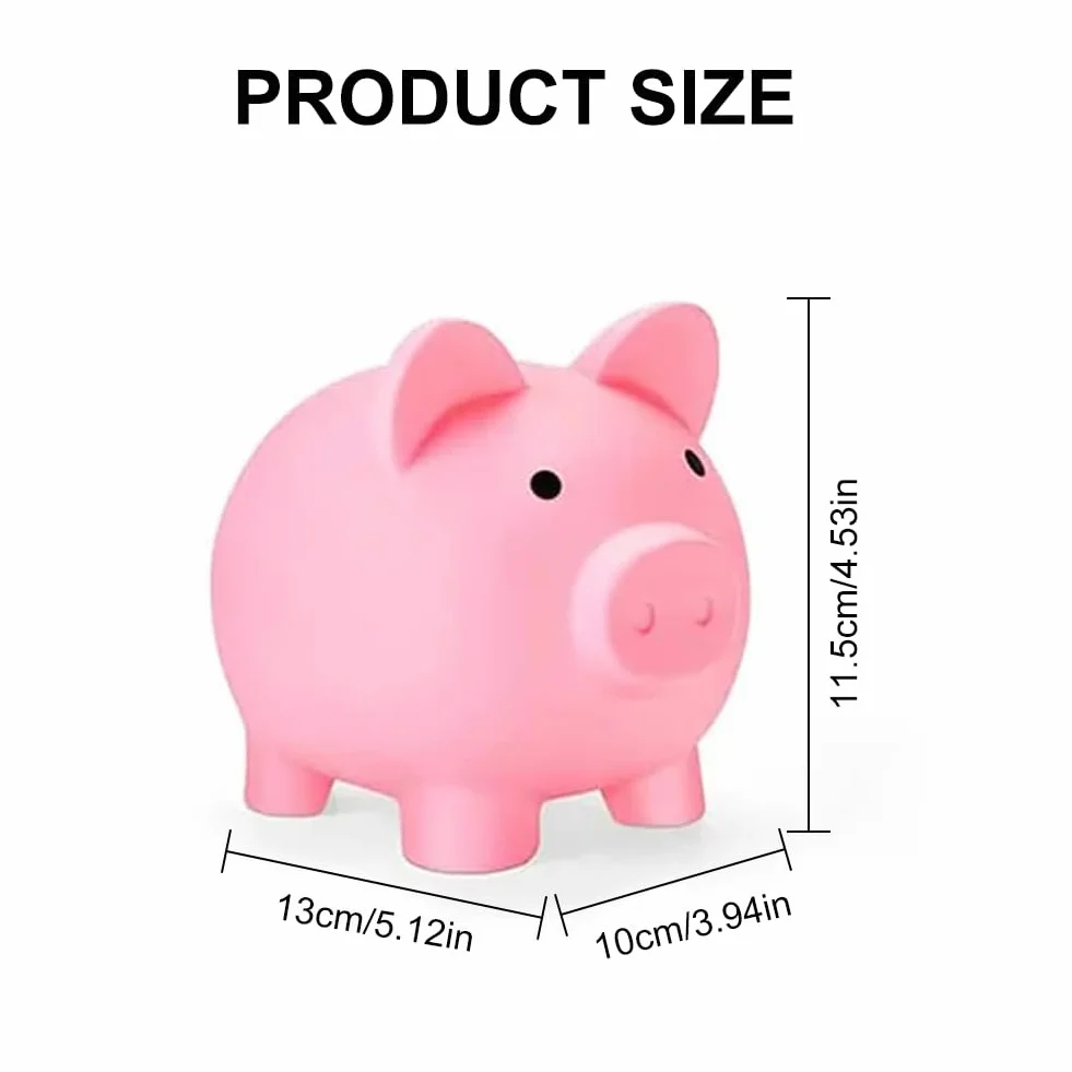 Hucha Cerdito Rosa Plástico para Monedas Decoración Recuerdo Regalo