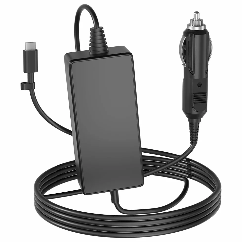 USB C 100W 12V Cargador Compatible con Automóvil Lenovo/HP/DELL/Acer/ASUS/MacBook/Samsung/MSI/LG Surface Pro 11 10 9 8 7+ Google Chromebook Laptop iPad ROG Ally Legion Go Otros Dispositivos