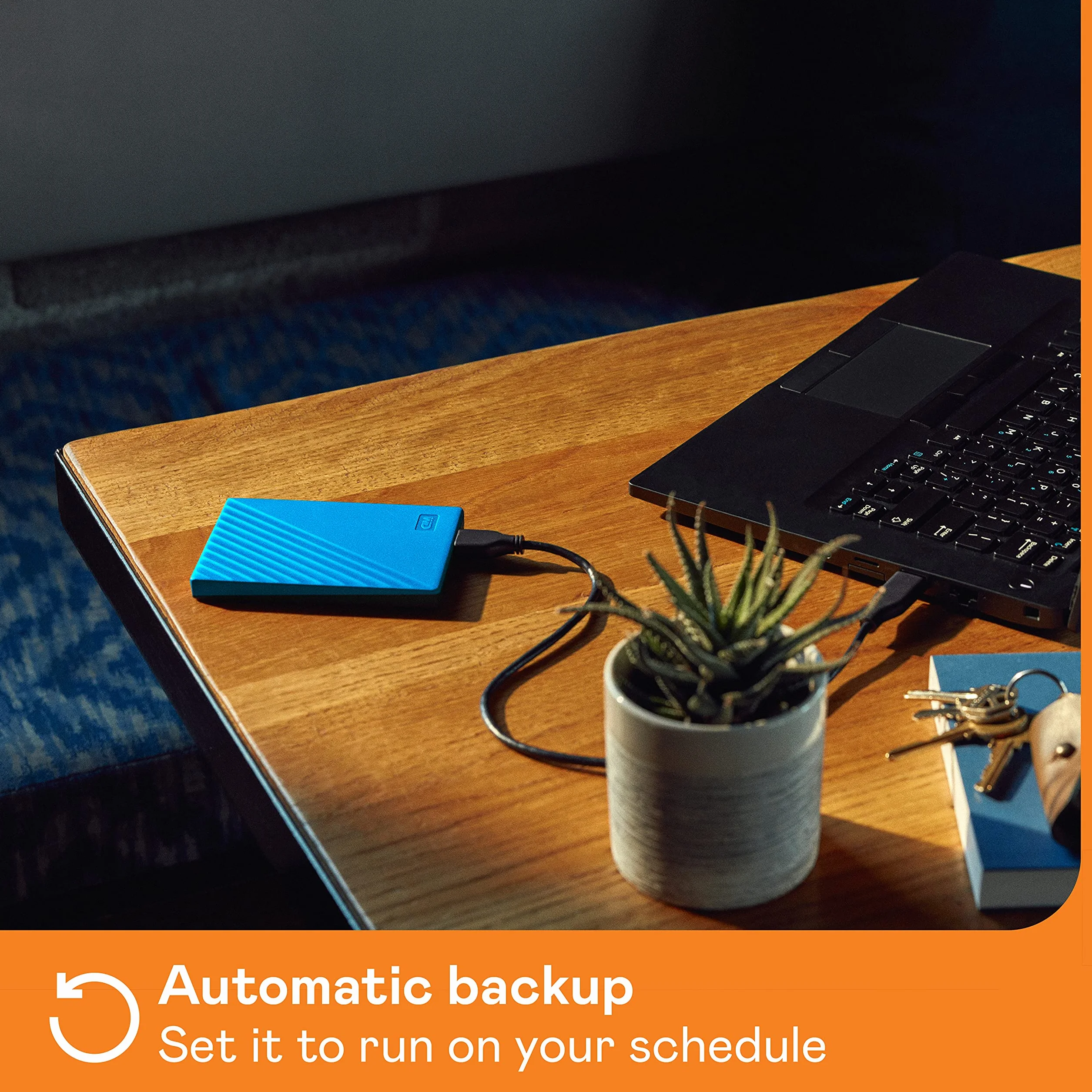 WD 2TB My Passport Disco Duro Externo Portátil, USB 3.2 Gen 1/USB 3.0, Copia de seguridad y protección con contraseña, Formateado para Windows, ChromeOS y MacOS, Azul