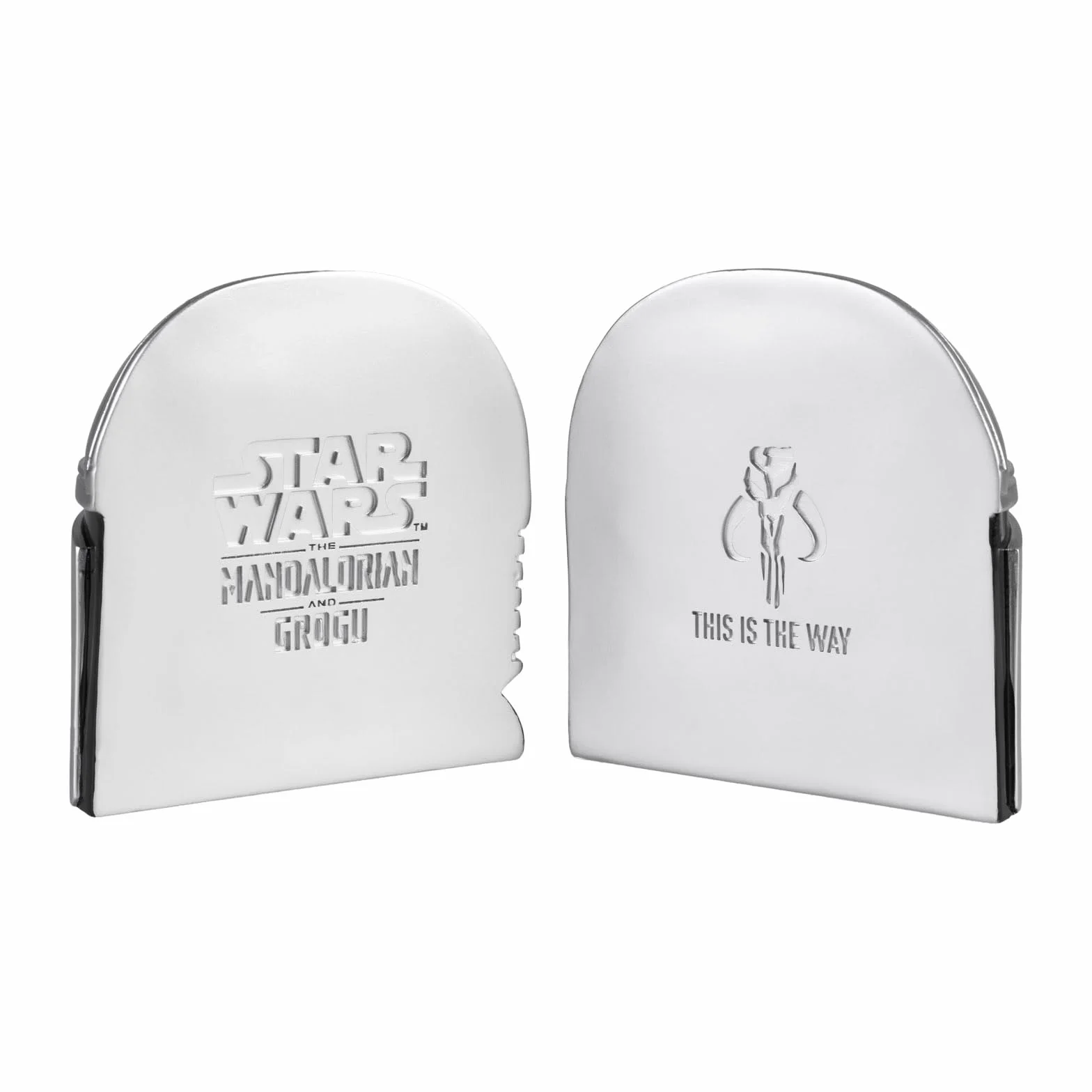 Star Wars Mandalorian Sujetalibros Figuras Originales Casco y Grogu para Estantería