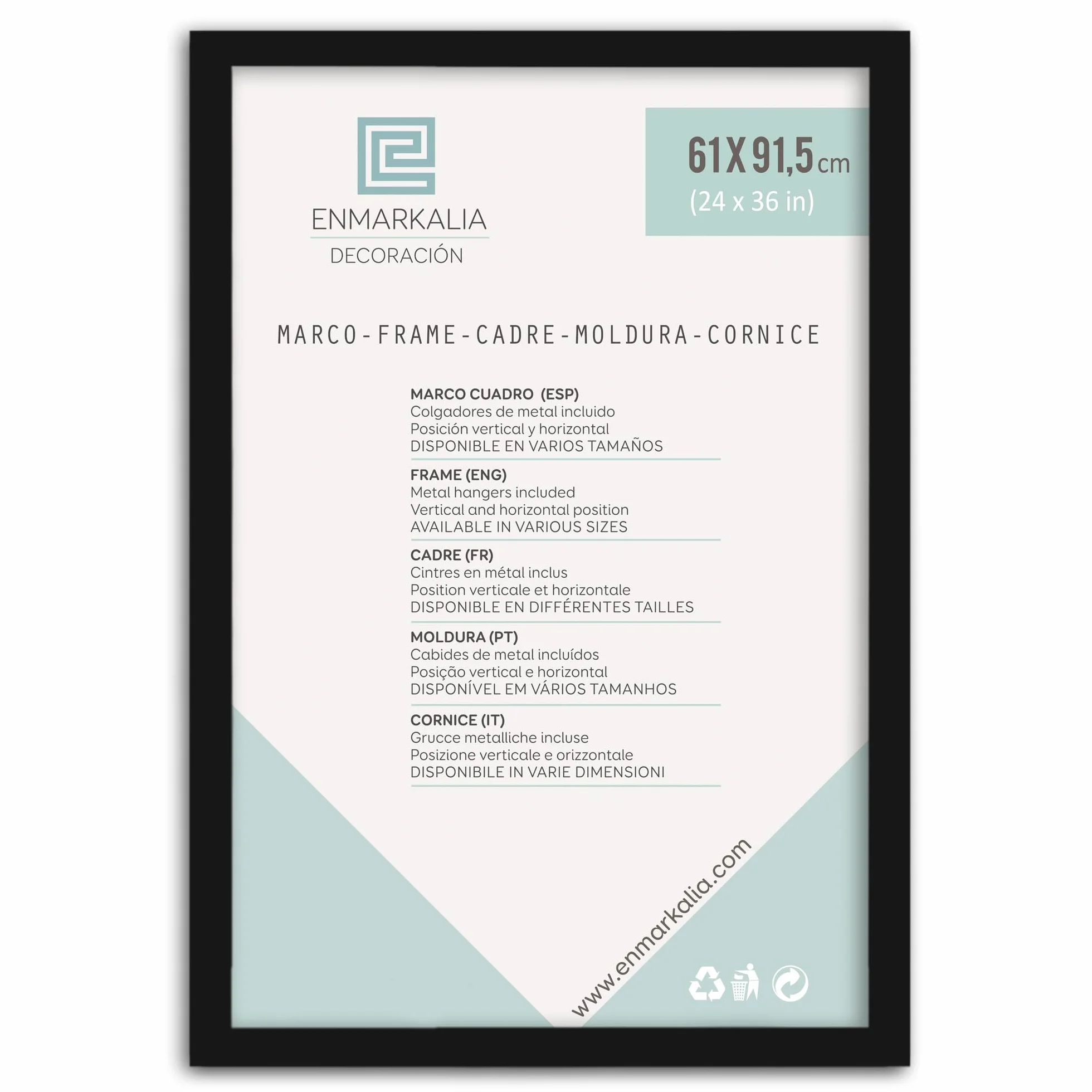 Enmarkalia Marco poster 61 x 91.5 cm Negro