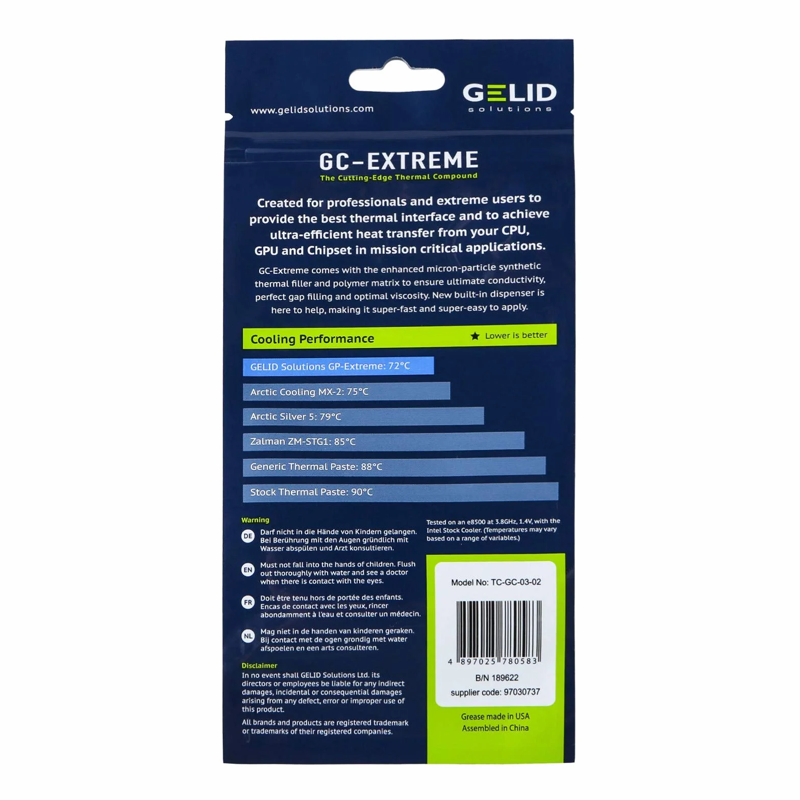 GELID GC-Extreme 10g con herramientas - Pasta conductora térmica para disipador térmico | Conductividad térmica máxima | Fácil aplicación | No es corrosivo