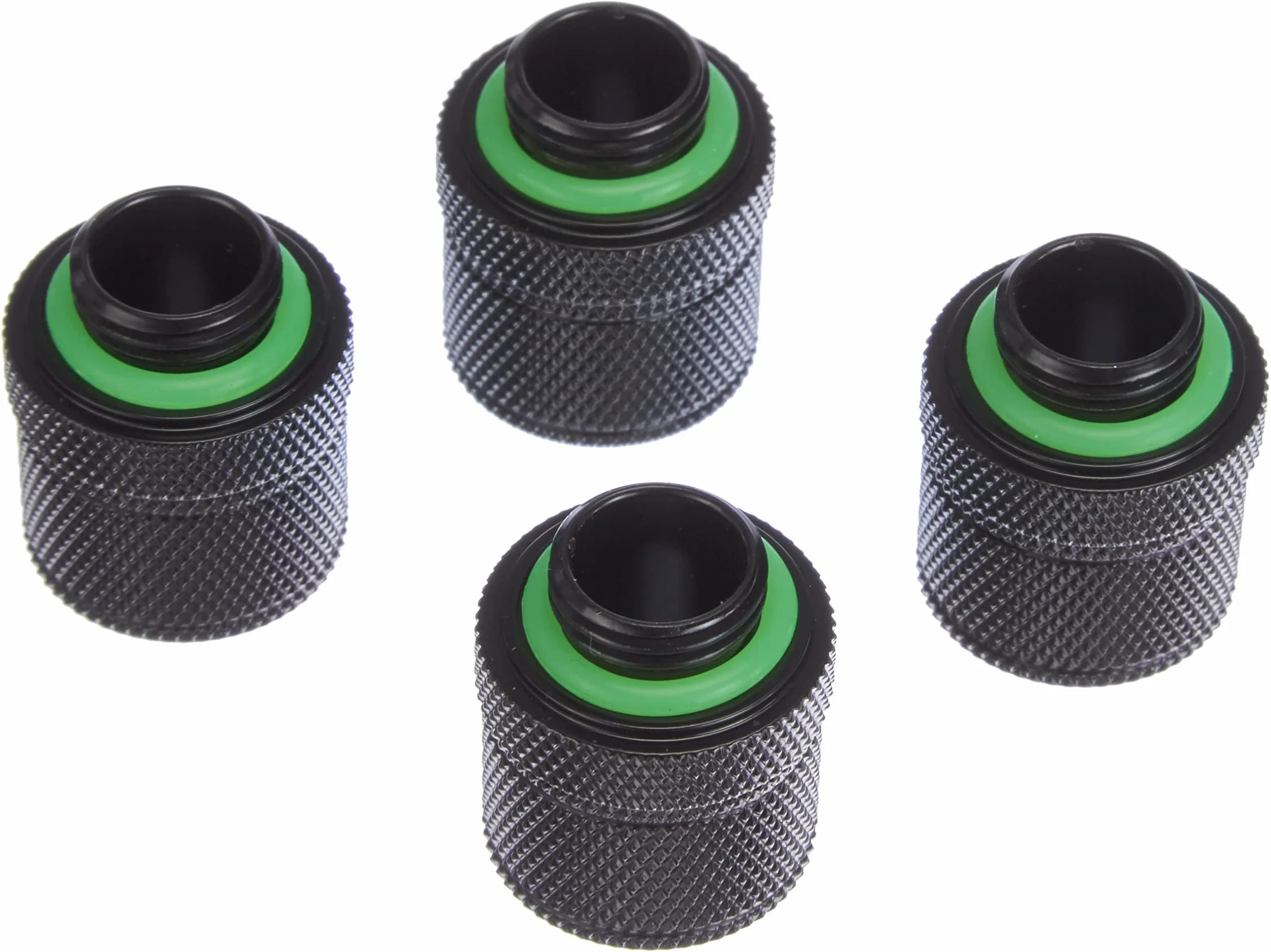 Corsair Hydro X Series, XF Compression Conectores 10/13 mm (3/8" / 1/2") DI/DE Pack de Cuatro Unidades (Las Roscas de BSPP G1/4", Latón Sólido Durabilidad, Compatibles con Adaptadores Hydro X),Negro