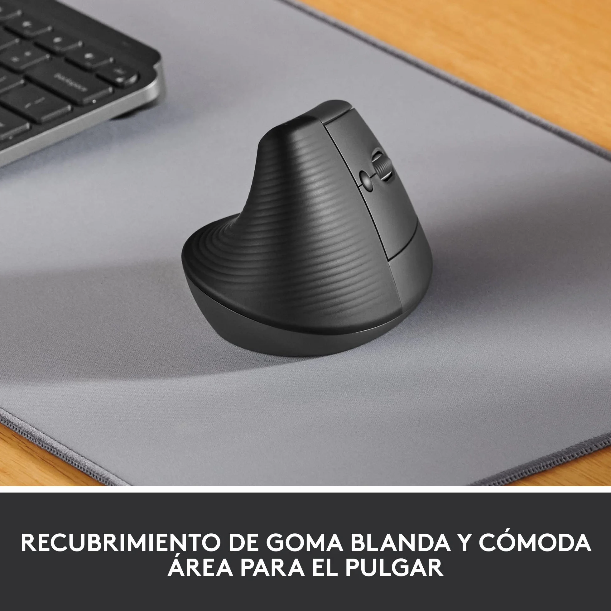 Logitech Lift Ratón Ergonómico Vertical, Inalámbrico, Bluetooth o Receptor Logi Bolt USB, clics Silenciosos, 4 Botones, Compatible con Windows/macOS/iPadOS, portátil, PC - Grafito
